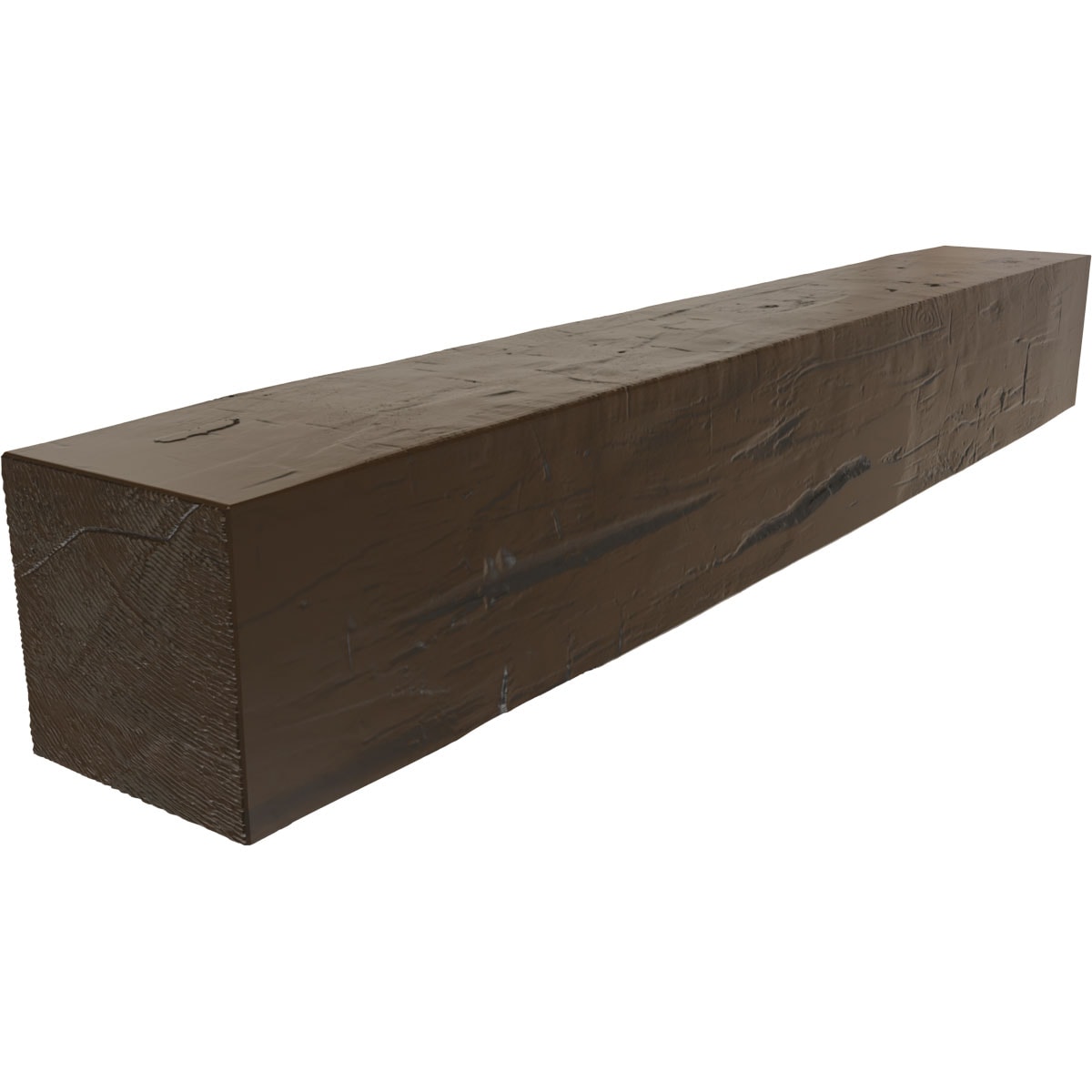 Ekena Millwork MANUHH08X08X60BM 60-in W x 8-in H x 8-in D Burnished Mahogany Hollow Urethane Rustic Fireplace Mantel