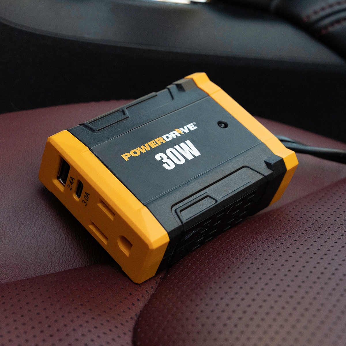 Powerdrive 30w Power Inverter With 3 Outlets And Dual Usb Ports Ideal For Charging Smartphones 1448