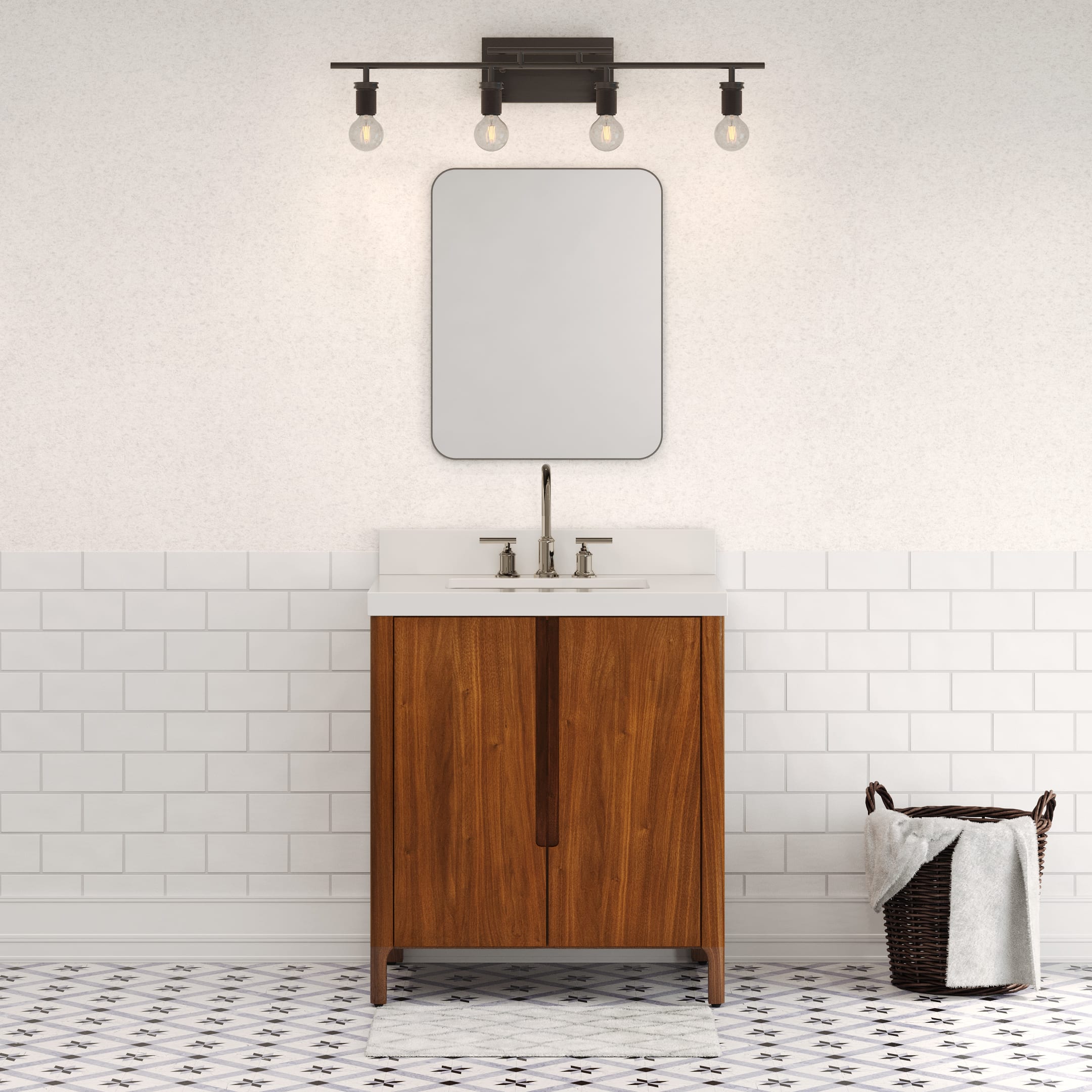 Water Creation SE30QZ00NJ-000000000 Sequoia 30-in Noir Juglans (Dark Walnut) Undermount Single Sink Bathroom Vanity with White Quartz Top