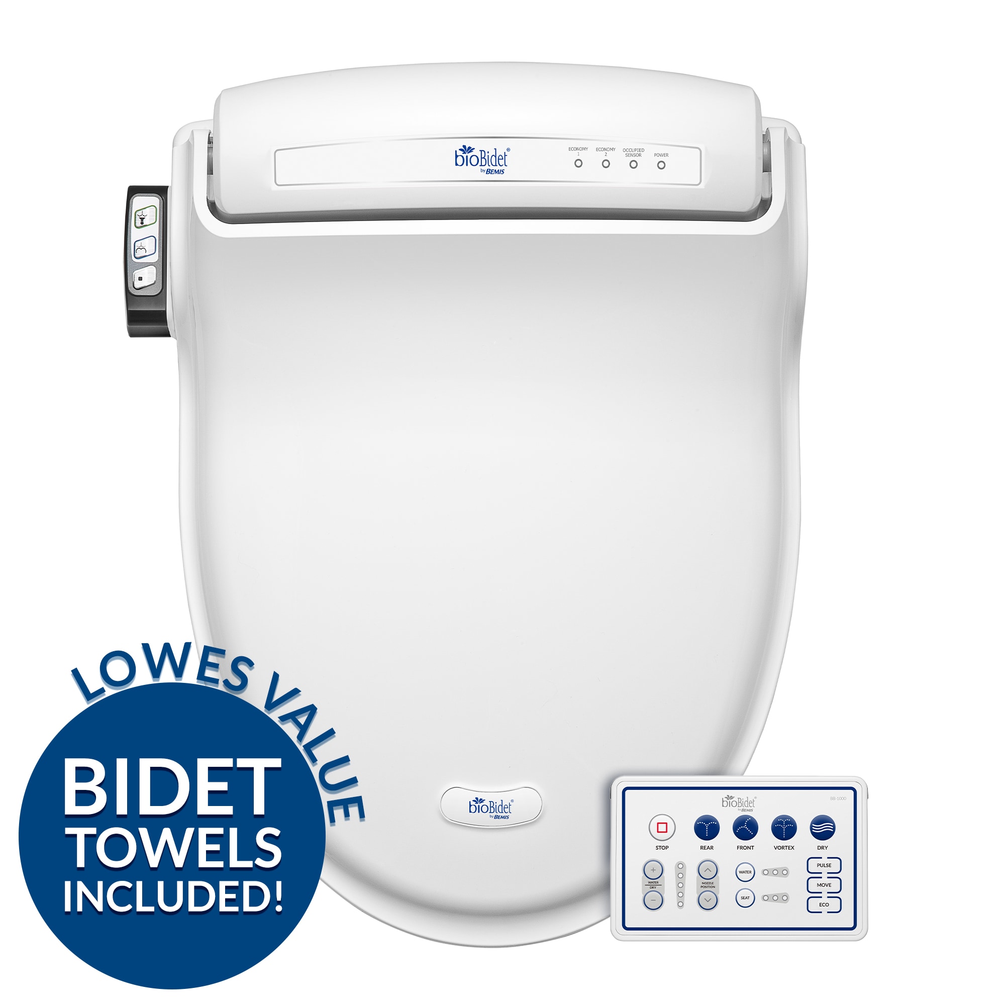 Bio Bidet BB1000E DRY BB-1000 Plastic White Elongated Soft Close Heated Bidet Toilet Seat