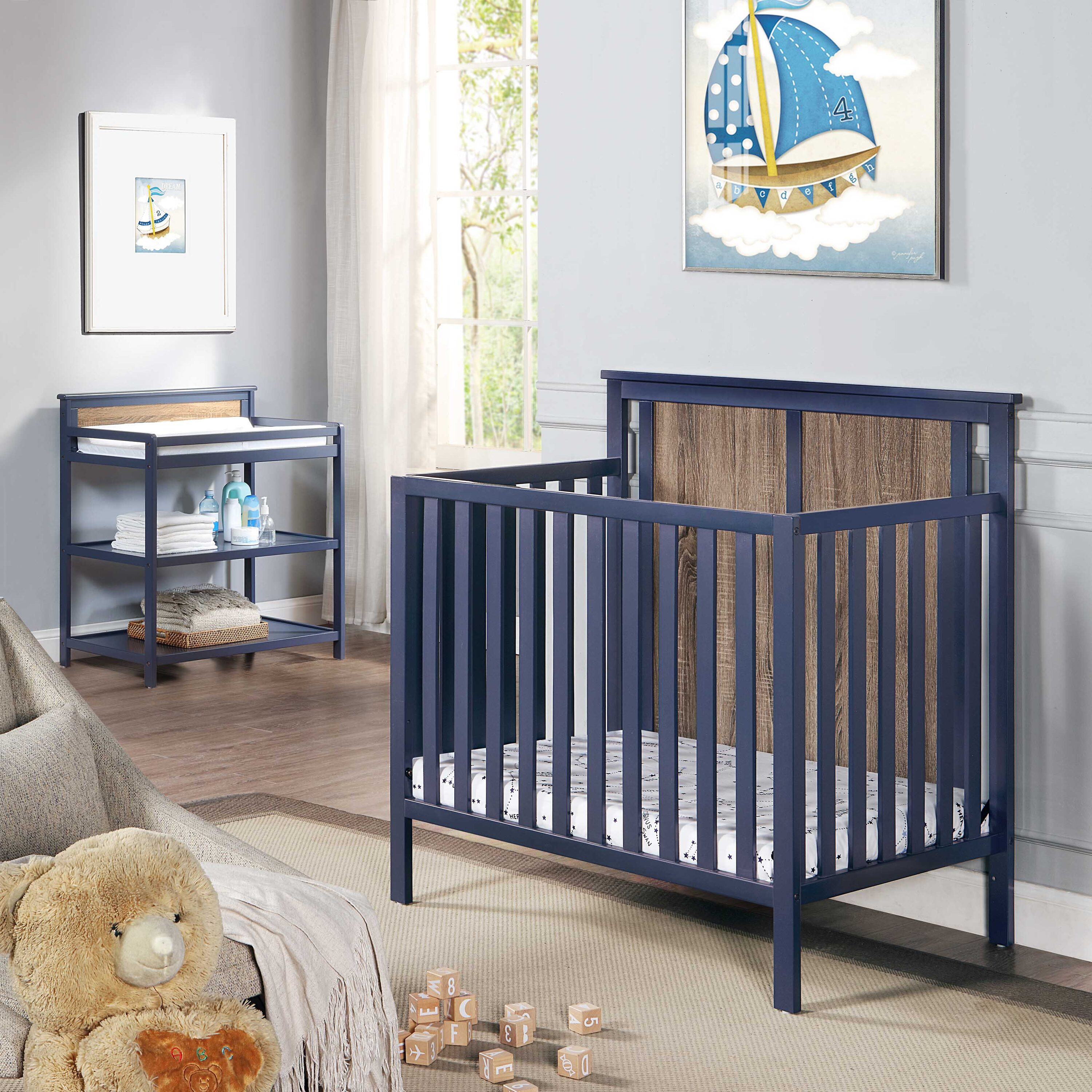 Connelly 3-in-1 Midnight Blue Convertible Crib | - Suite Bebe 27599-MBL