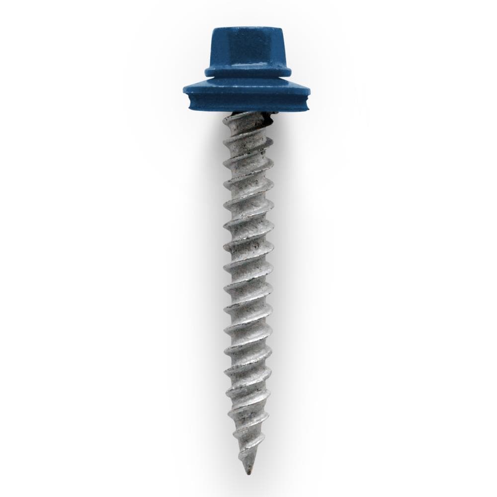 Union Corrugating FN-WS-0060-102 #10 x 1-1/2-in Gallery Blue Painted galvanized Self-tapping Roofing Screws 250 -Count