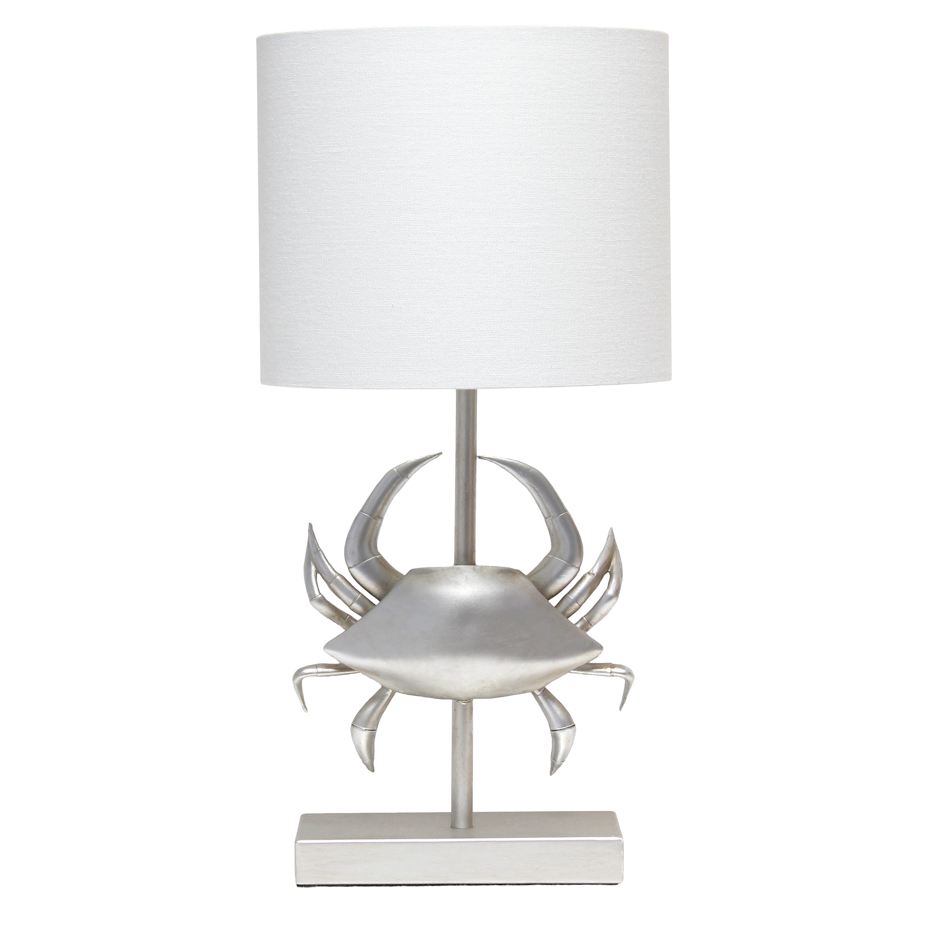 Simple Designs LT1090-BSN Shoreside 18.25-in Brushed Nickel Table Lamp with Linen Shade