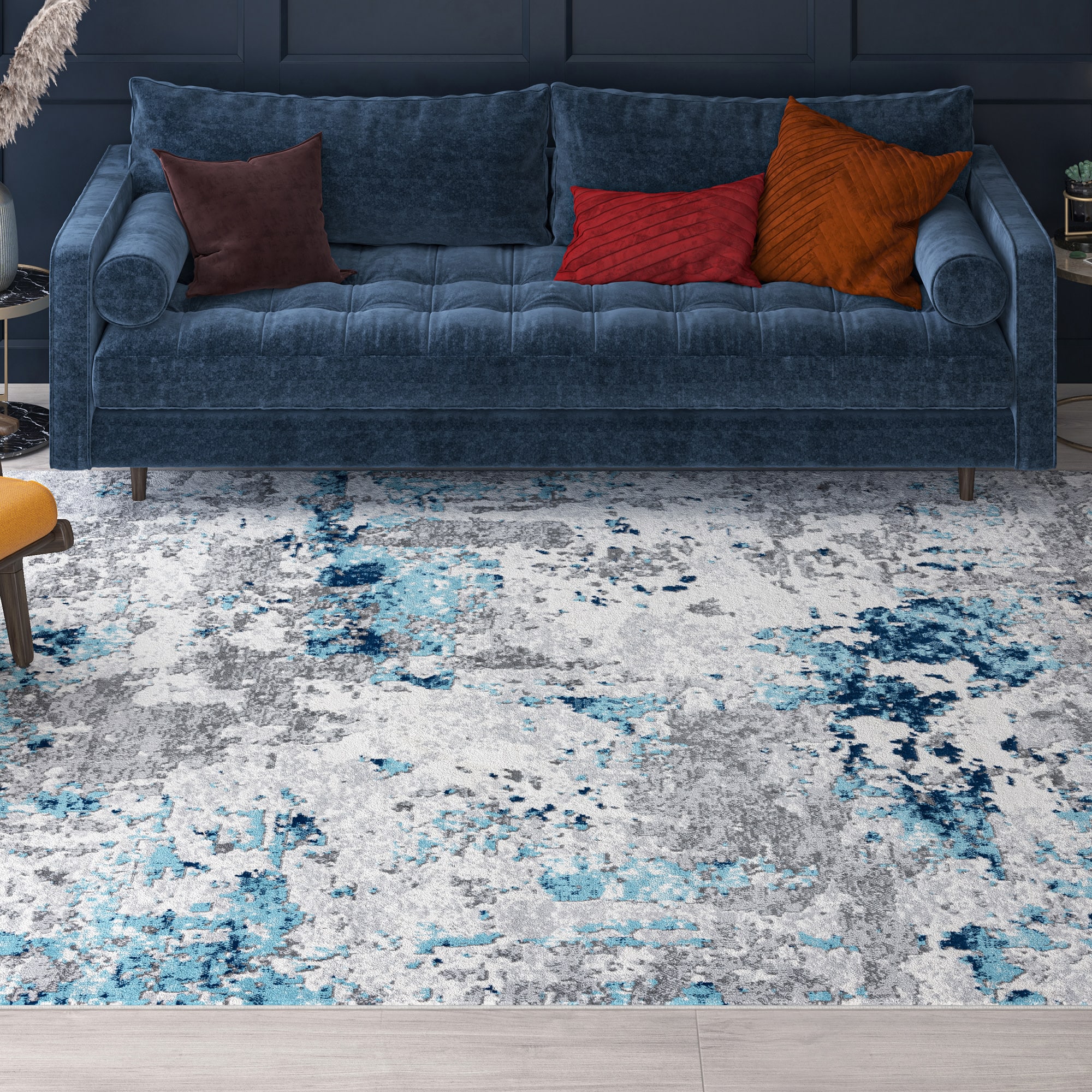 Tayse DYN1006 8X10 Dynamic 8 x 10 (ft) Loomed Polypropylene Blue Rectangular Indoor Area rug