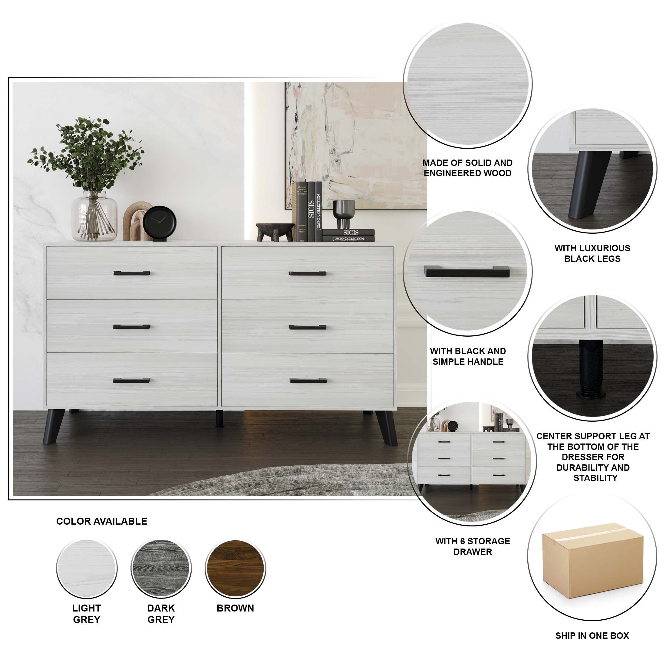 CasePiece C90135DR-LGY dressers - View #9
