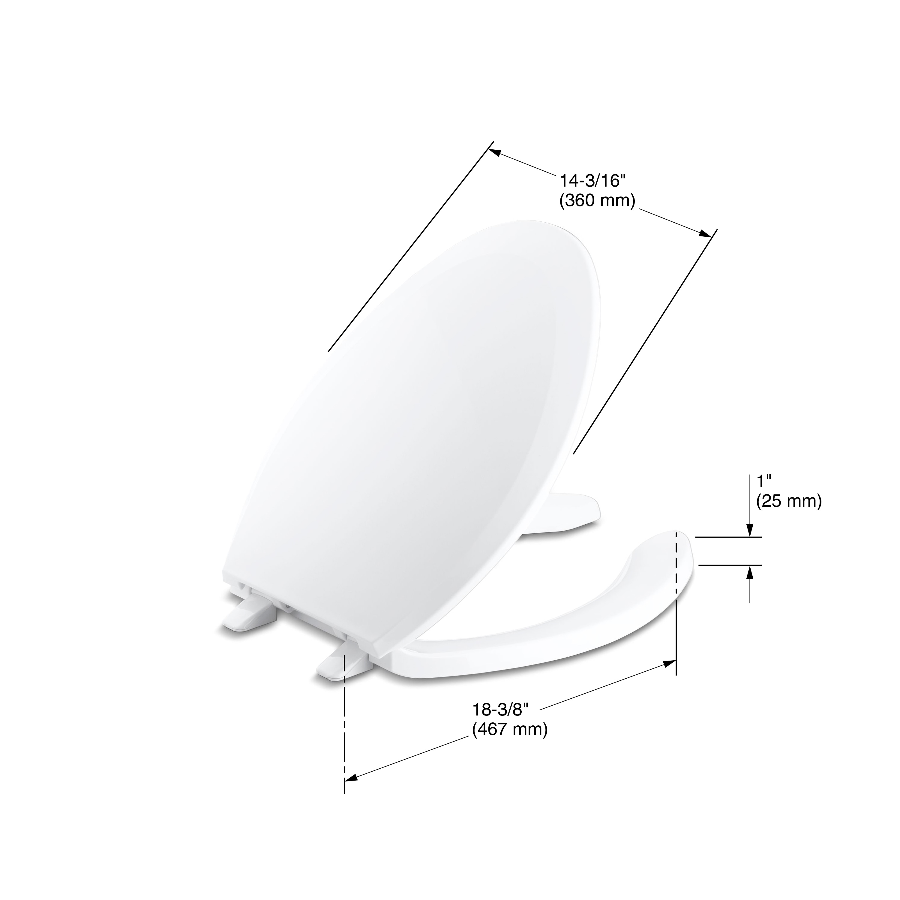 KOHLER Lustra White Elongated Toilet Seat in the Toilet Seats ...