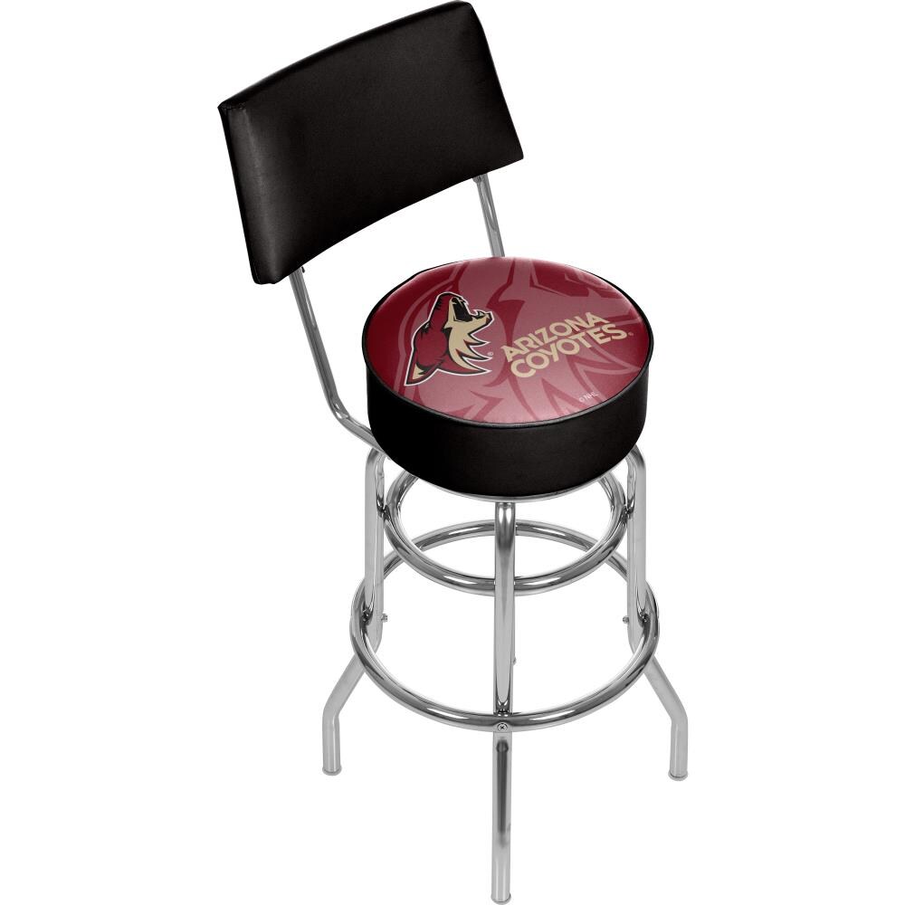 Trademark Gameroom NHL1100-AC-WM Arizona Coyotes Bar Stools with Backs Chrome Bar height Swivel Metal Bar Stool
