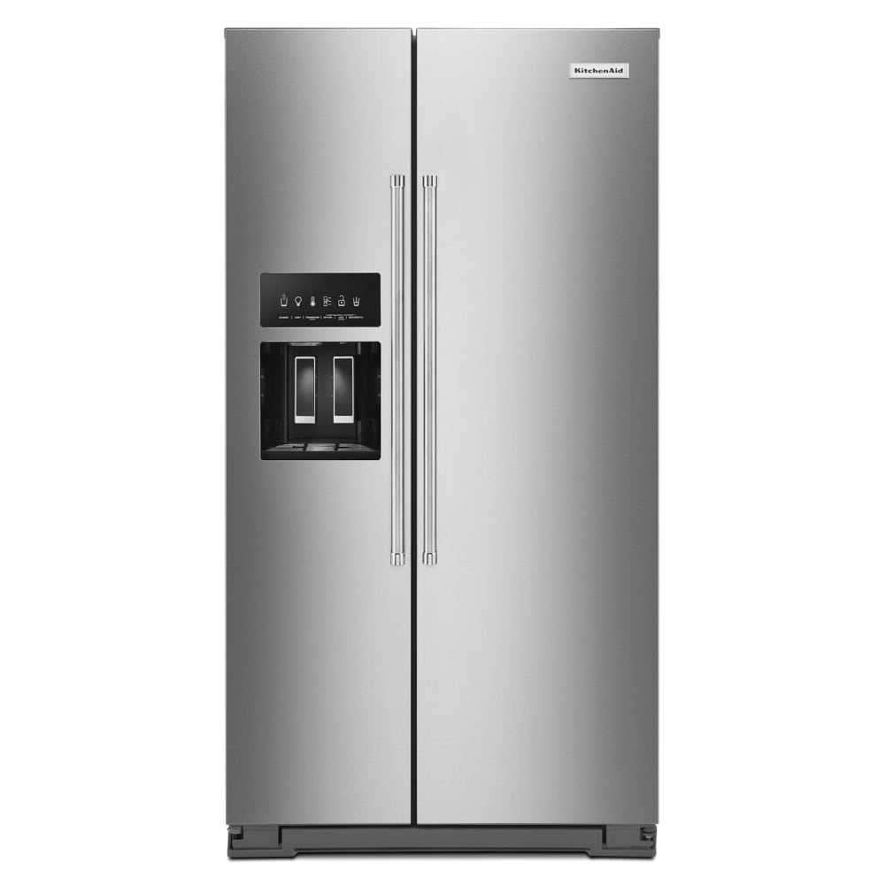 KitchenAid 24.8-cu ft Side-by-Side Refrigerator with Ice Maker, Water and Ice Dispenser (Stainless Steel with Printshield Finish) ENERGY STAR -  KRSF705HPS