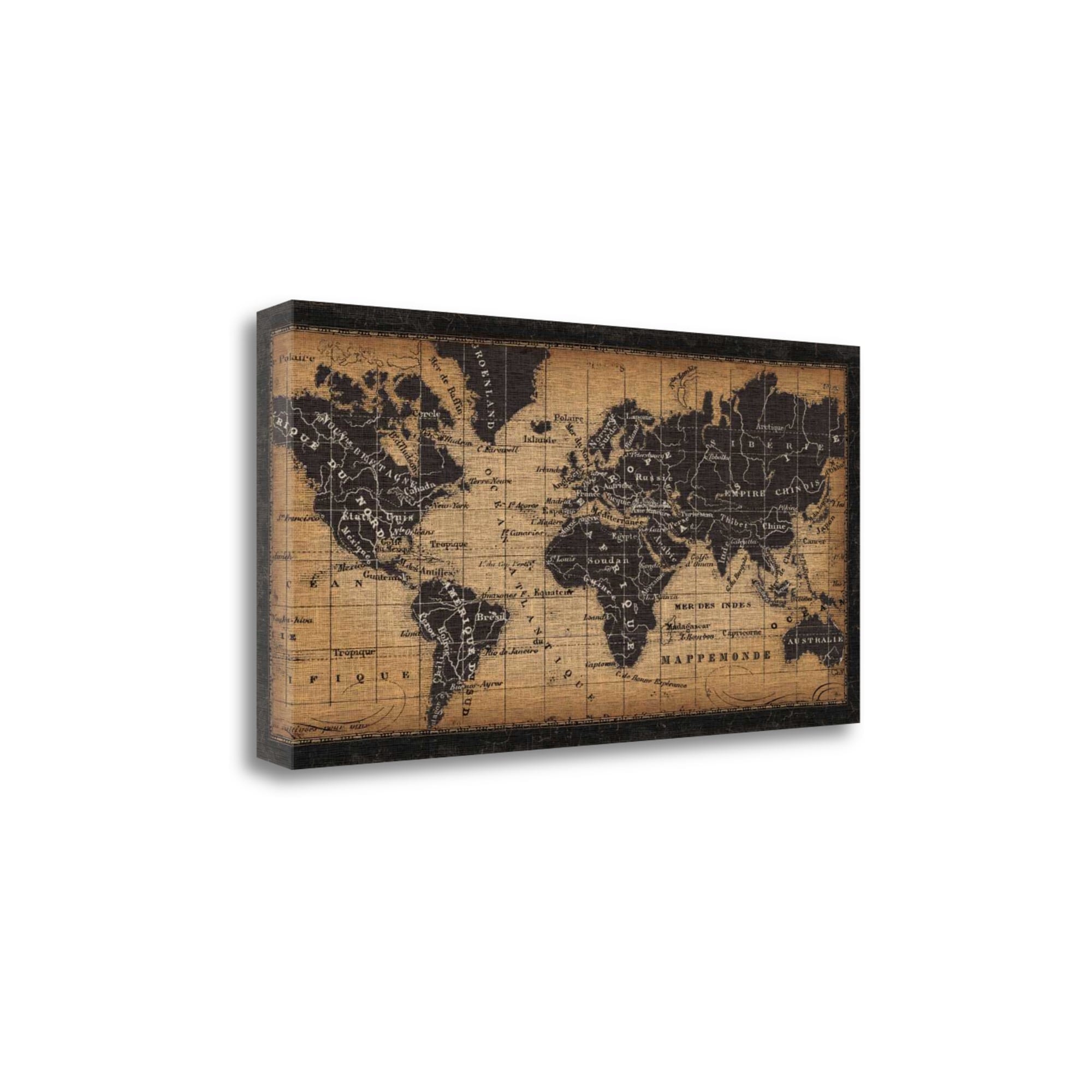 Tangletown Fine Art WA612916-4824C Old World Map Pela Studio 24-in H x 47-in W Maps Print on Canvas