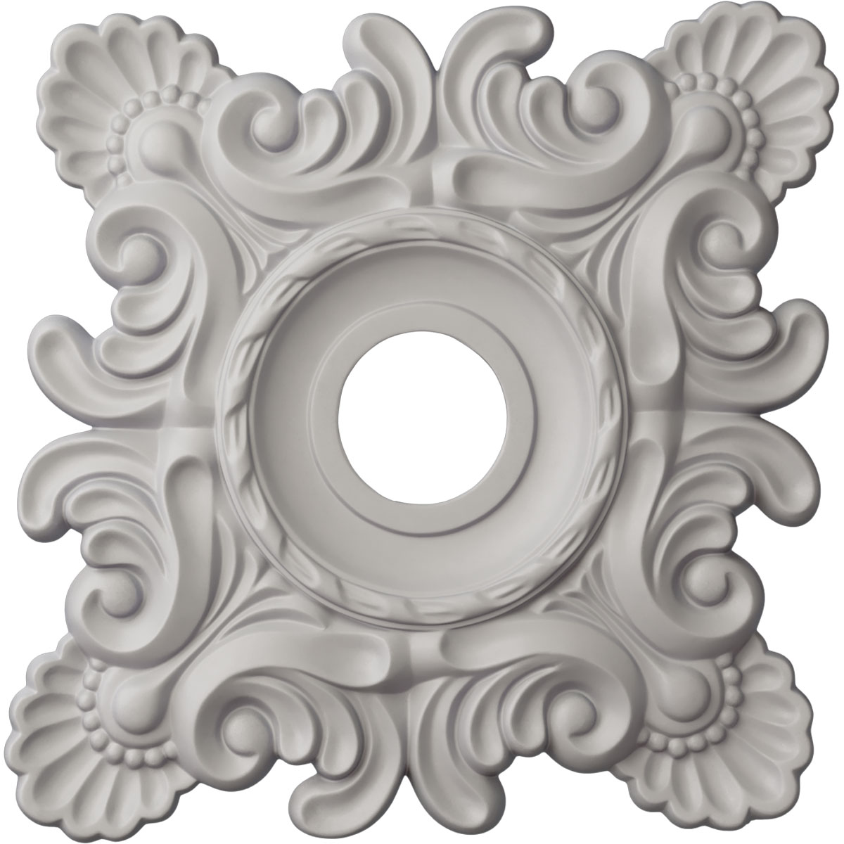 Ultra Pure White Ornate Ceiling Medallion 18"