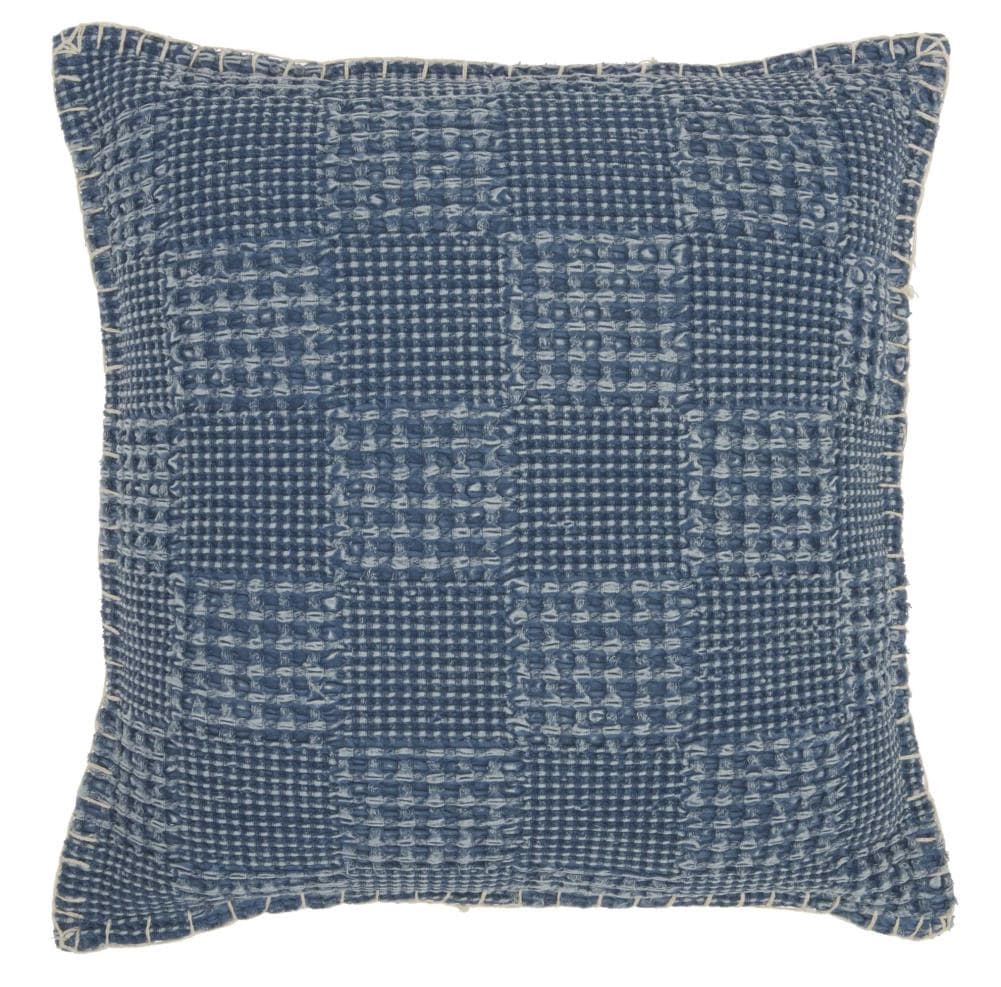 Mina Victory 798019074661 Lifestyles 18-in x 18-in Blue Square Indoor Decorative Pillow