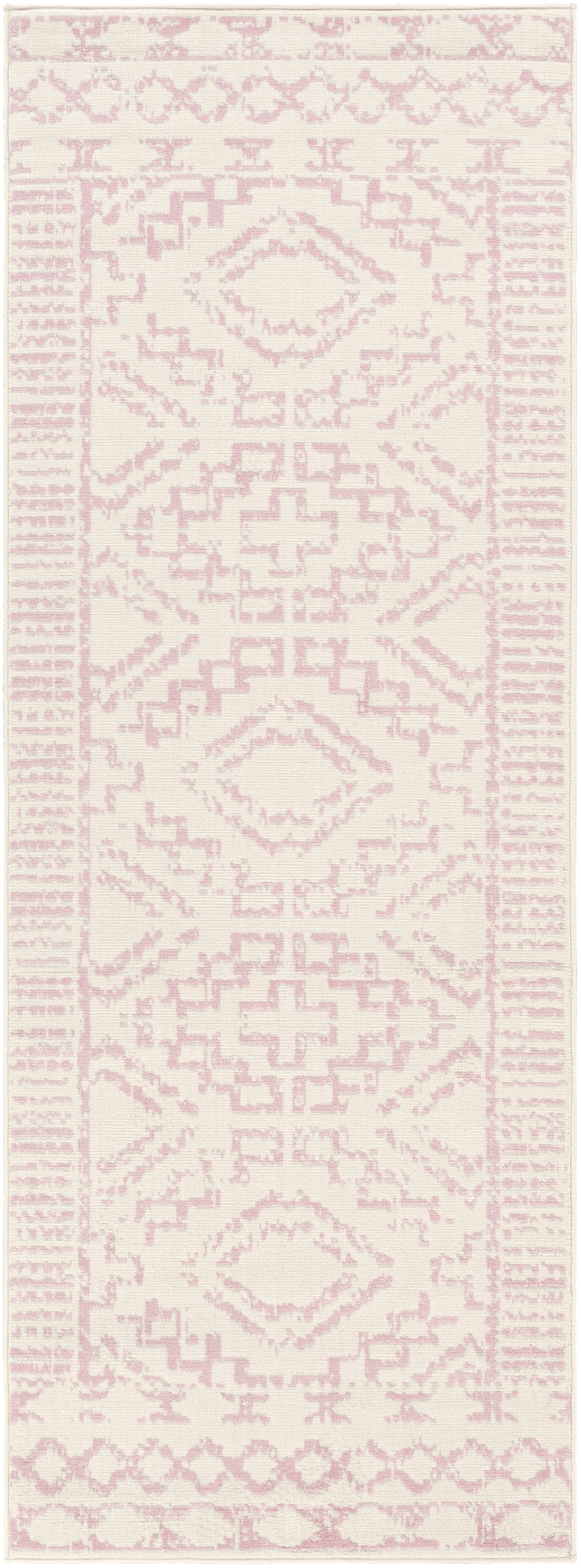 Surya UST2313-2773 Ustad 3 X 8 (ft) Pale Pink Indoor Medallion Moroccan Area Rug