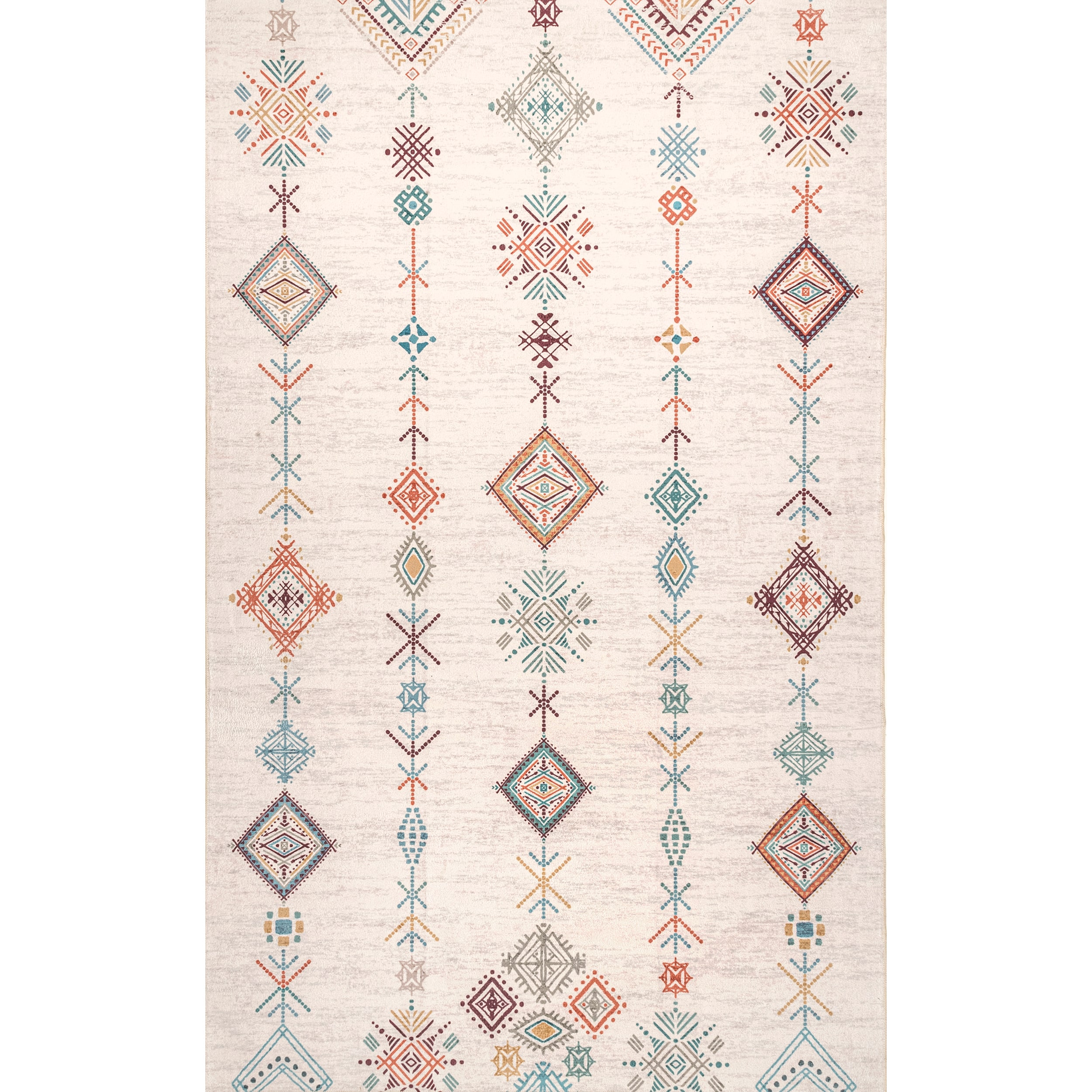 nuLOOM Revel 8 x 10 Light Grey Indoor Geometric Machine Washable Area Rug  in the Rugs department at 