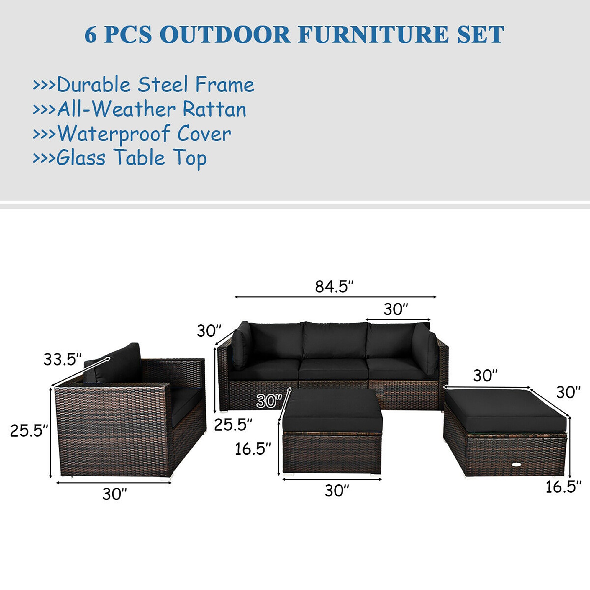 BABOOM BOM-7BK+-CO Patio-Conversation-Sets - View #3