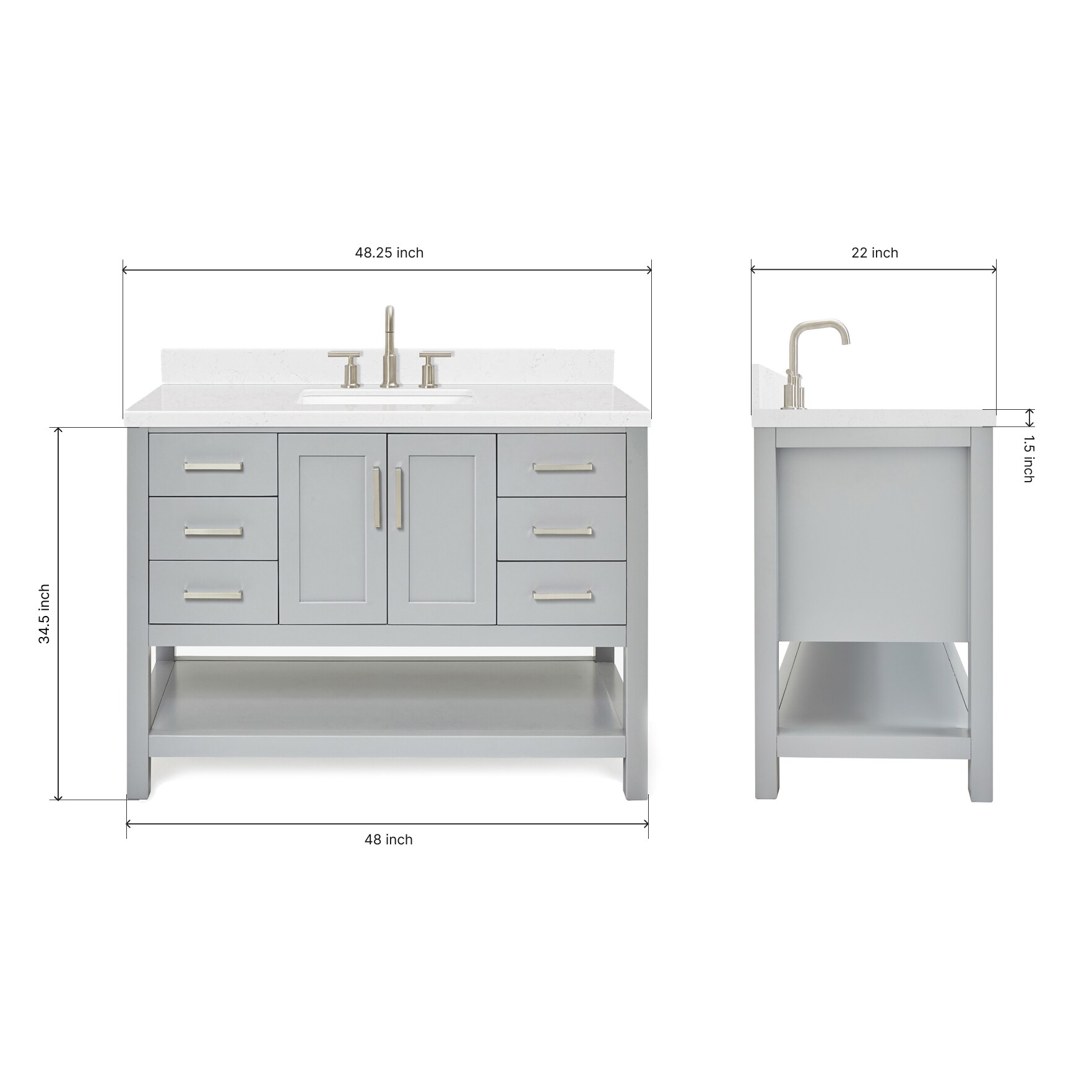 ARIEL S048SCQRVOGRY Bath-Vanity-Combo - View #3