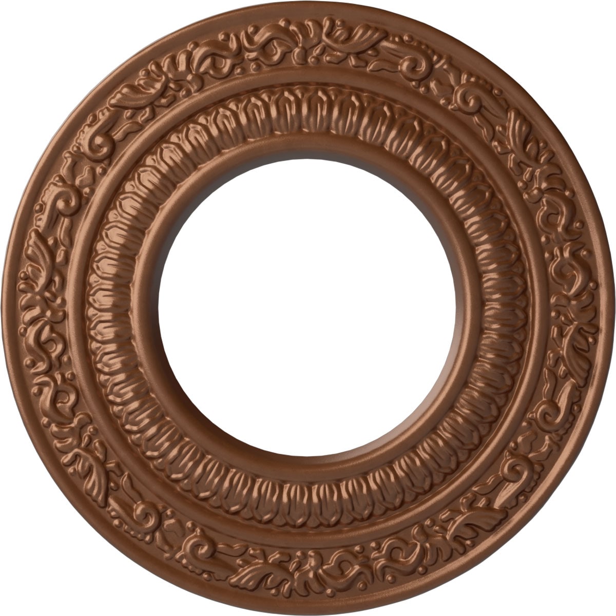 Ekena Millwork CM08ADPOS Andrea 8.125-in W x 8.125-in L Painted Polished Copper Polyurethane Whole Ceiling Medallion