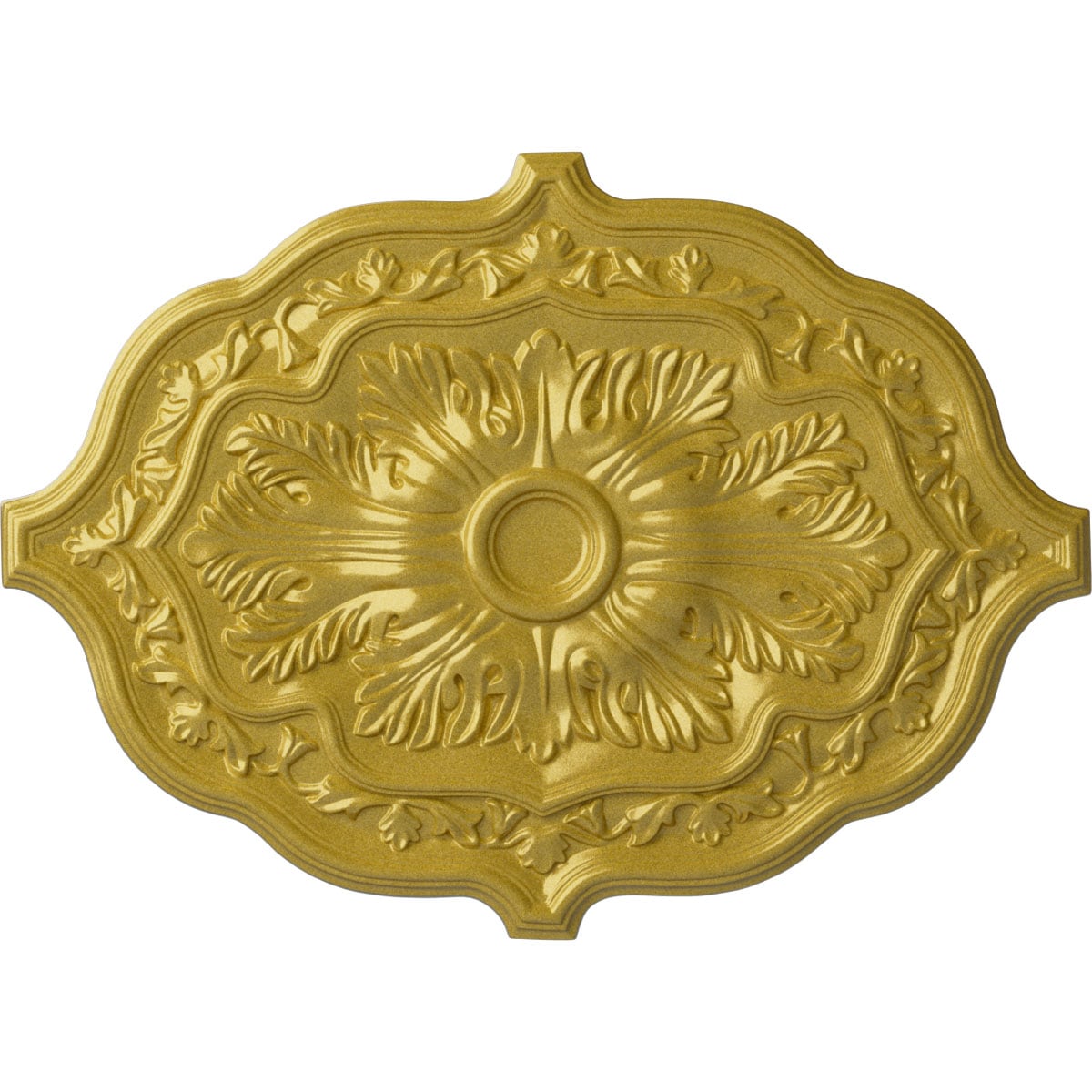 Ekena Millwork CM36X26PERGS Pesaro 36-in W x 36-in L Rich Gold Polyurethane Ceiling Medallion