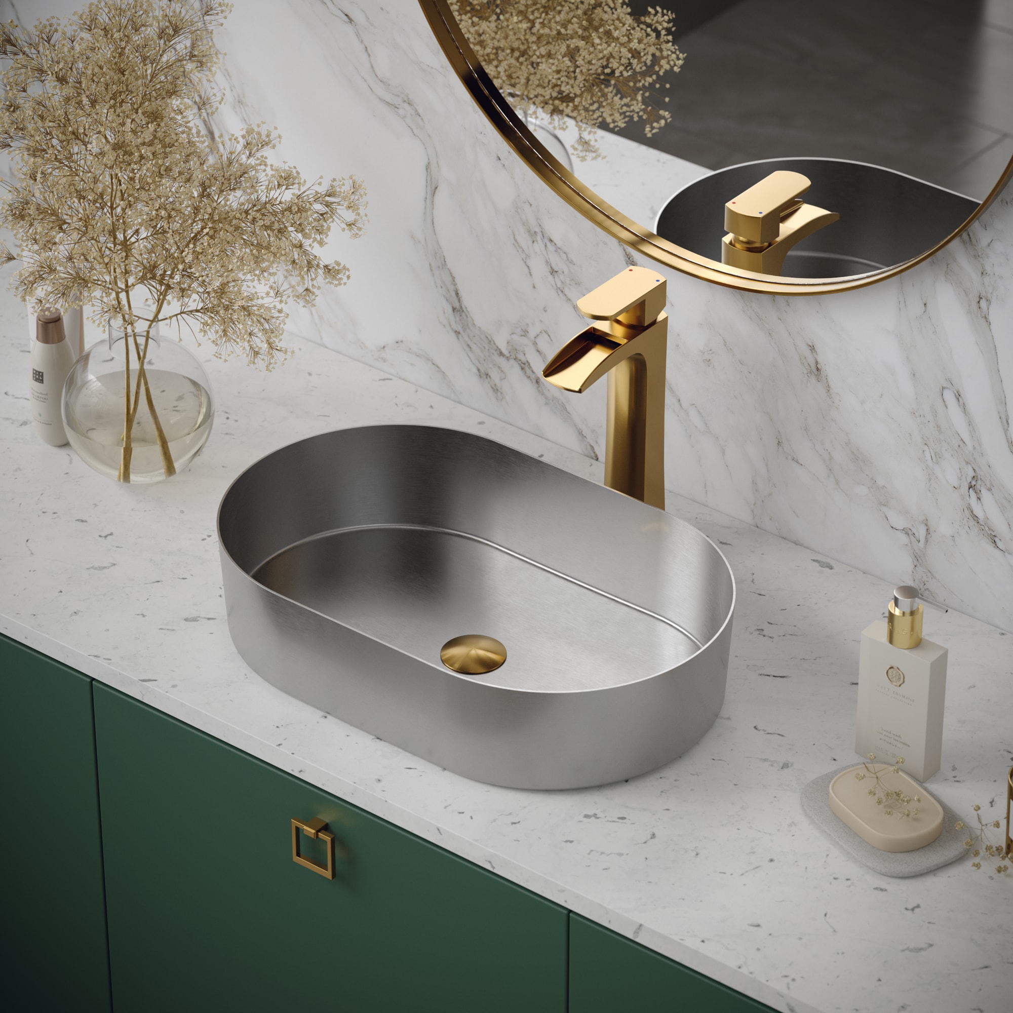 Cinox 21.63'' Stainless Steel Oval Vessel Bathroom Sink