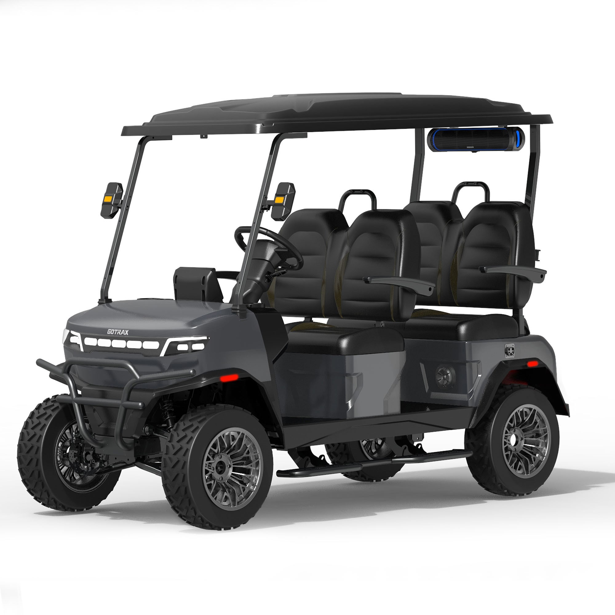 GOTRAX 4 Passenger Lithium Ion (Li-ion) Golf Cart with Windshield and Canopy