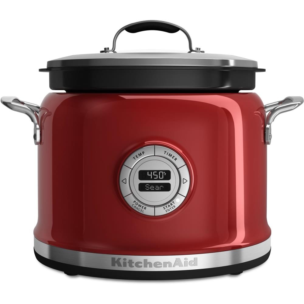 KitchenAid 4-Quart Candy Apple Red Round Slow Cooker at
