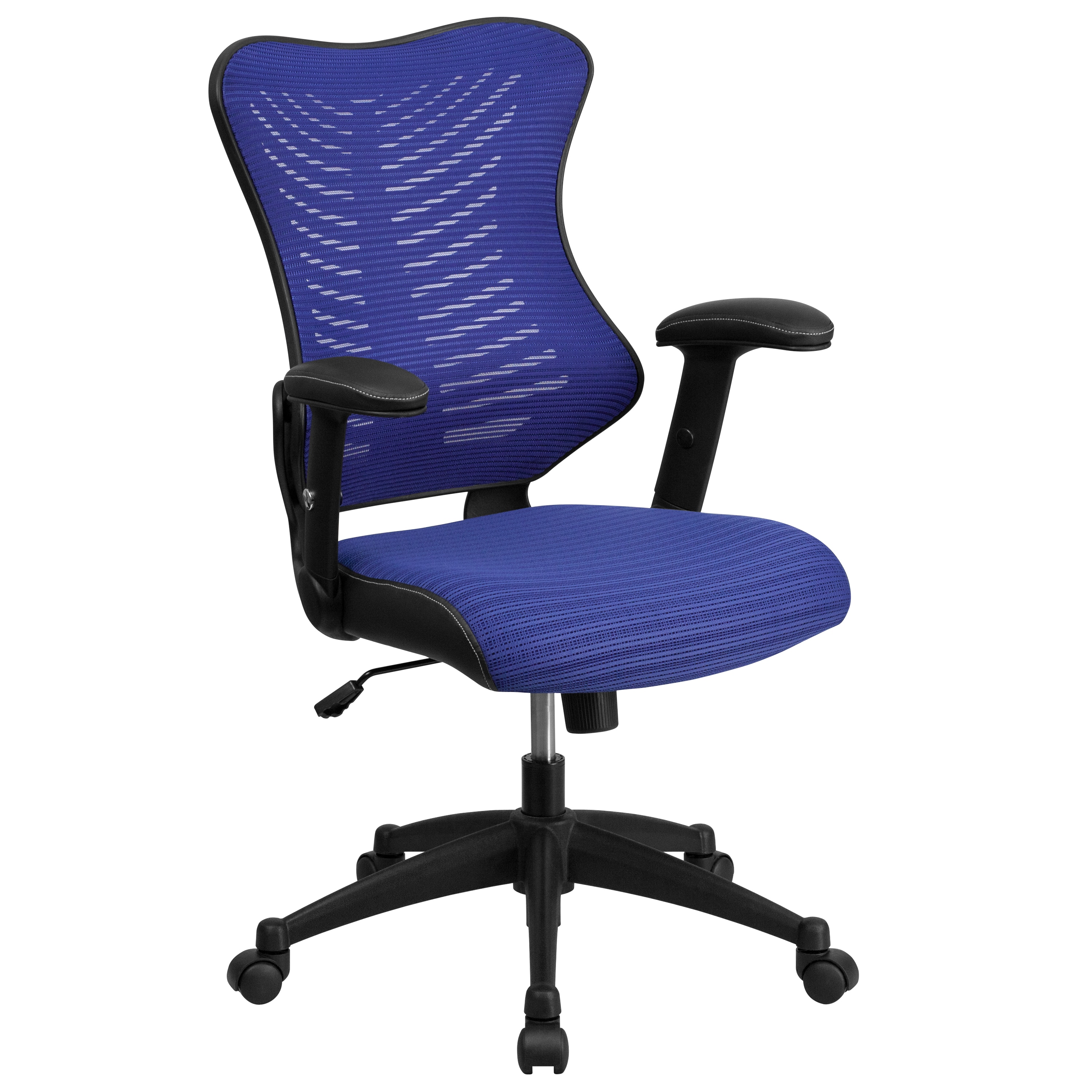 Flash Furniture 847254076302 Kale Blue Mesh Contemporary Ergonomic Adjustable Height Swivel Mesh Executive Chair