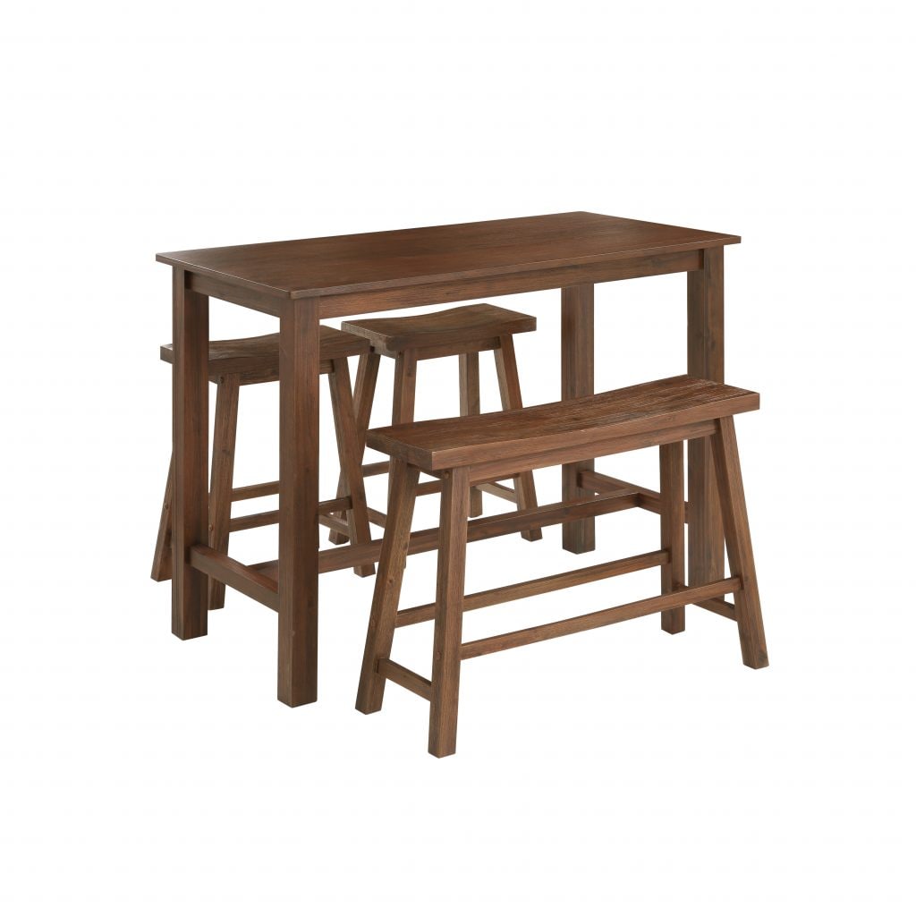 Boraam Industries 75127 Sonoma Chestnut Wire-brush Rustic Dining Room Set with Rectangular Table (Seats 4)
