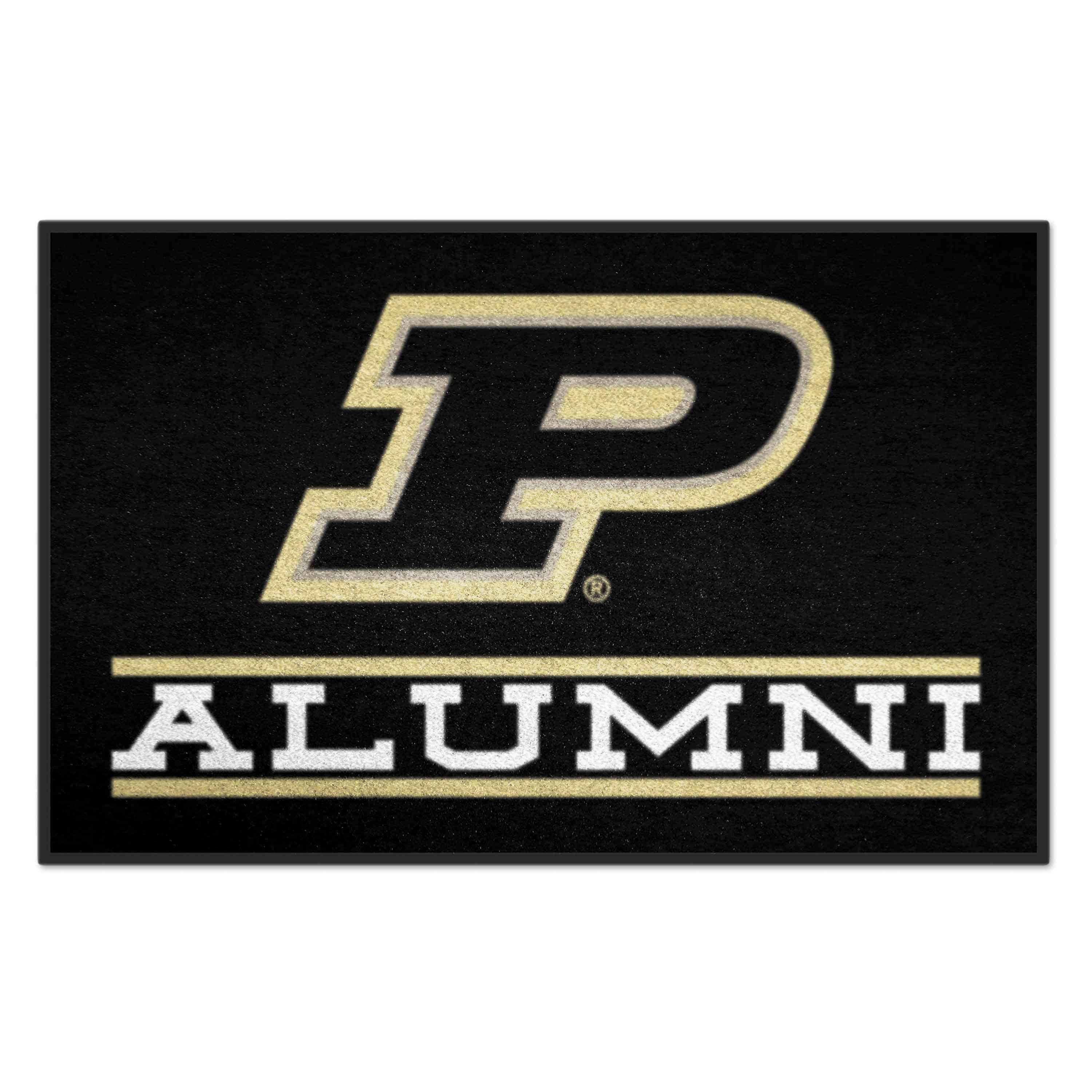 FANMATS 18370 Purdue Boilermakers 30-in x 19-in Black Nylon Indoor or outdoor Decorative Sports Door Mat