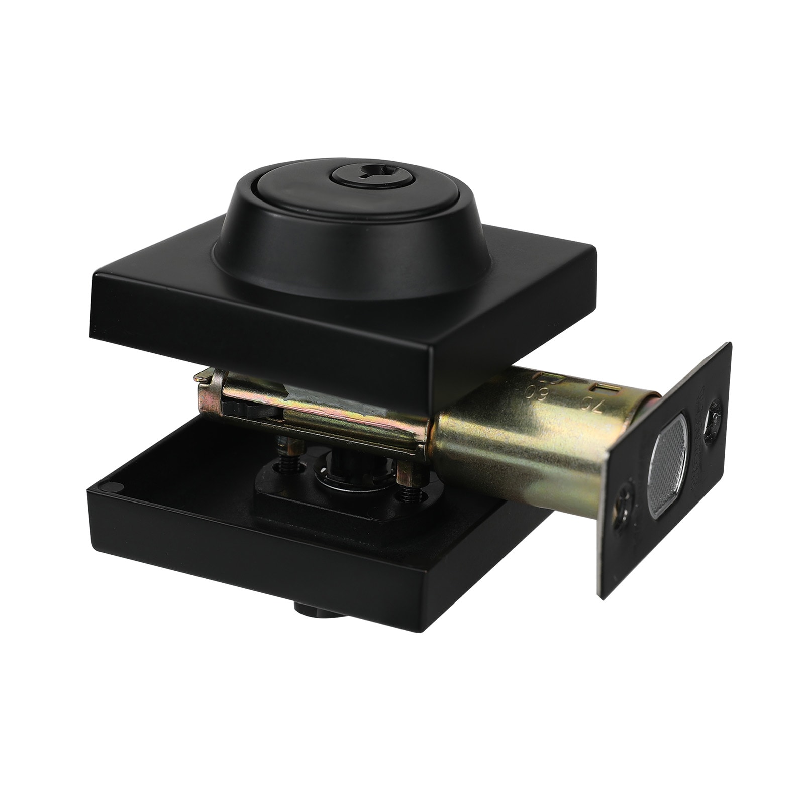 GIVIMO Square Single-Cylinder Deadbolt Lock with 3 Keys Matte Black for Standard Interior and Exterior Doors #LW047GIVSS678