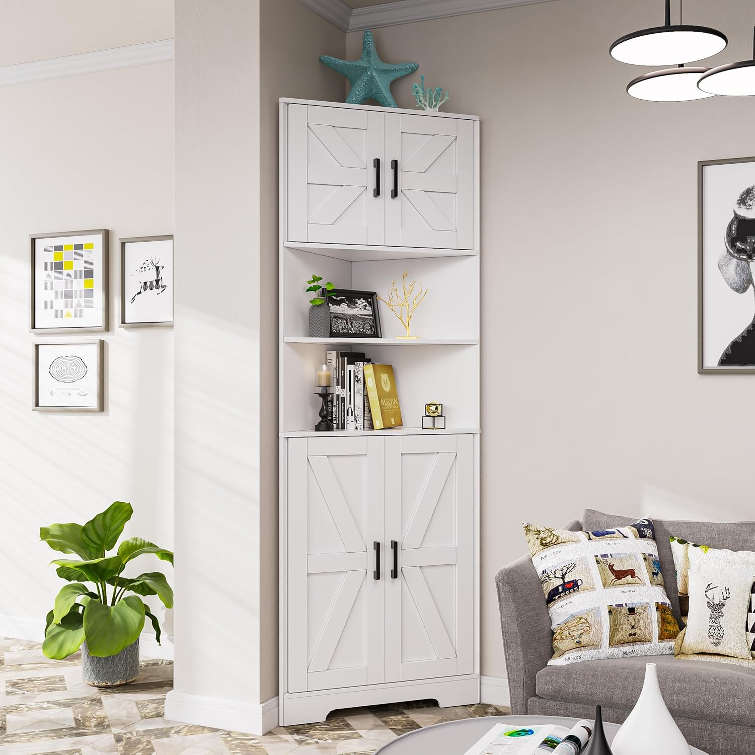 PAKASEPT TTAC006WXY0508 Contemporary/Modern white Kitchen hutch