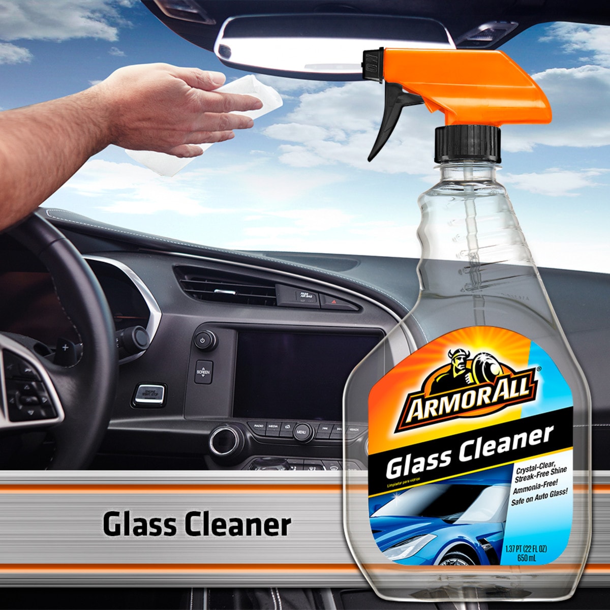 Armor All Liquid Auto Glass Cleaner by Armor All, Glass Cleaners for Cars,  Trucks, 22 Fl Oz Each