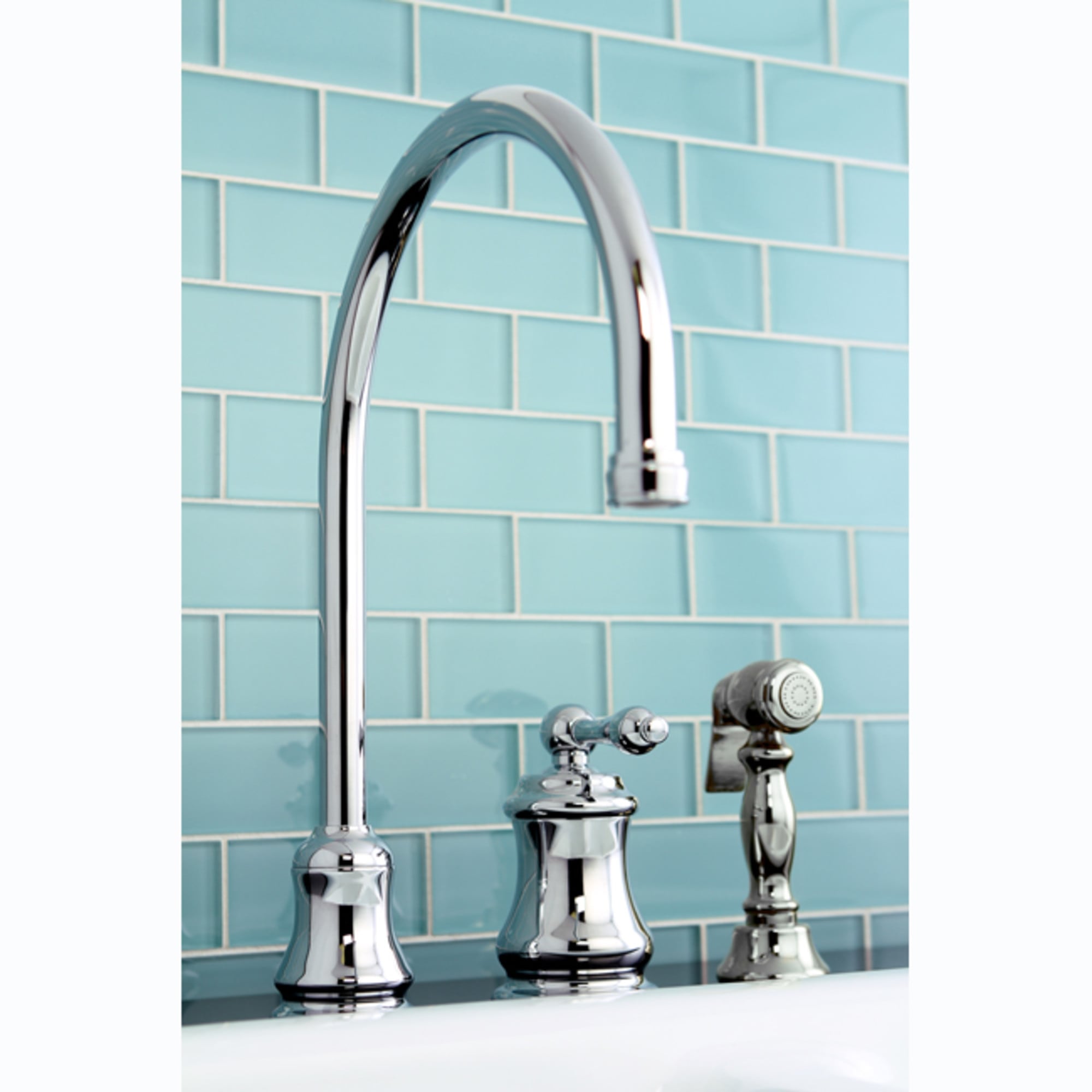Elements of Design ES3811ALBS Chicago Chrome Single Handle Deck-mount Kitchen Faucet ( Side Sprayer Included )