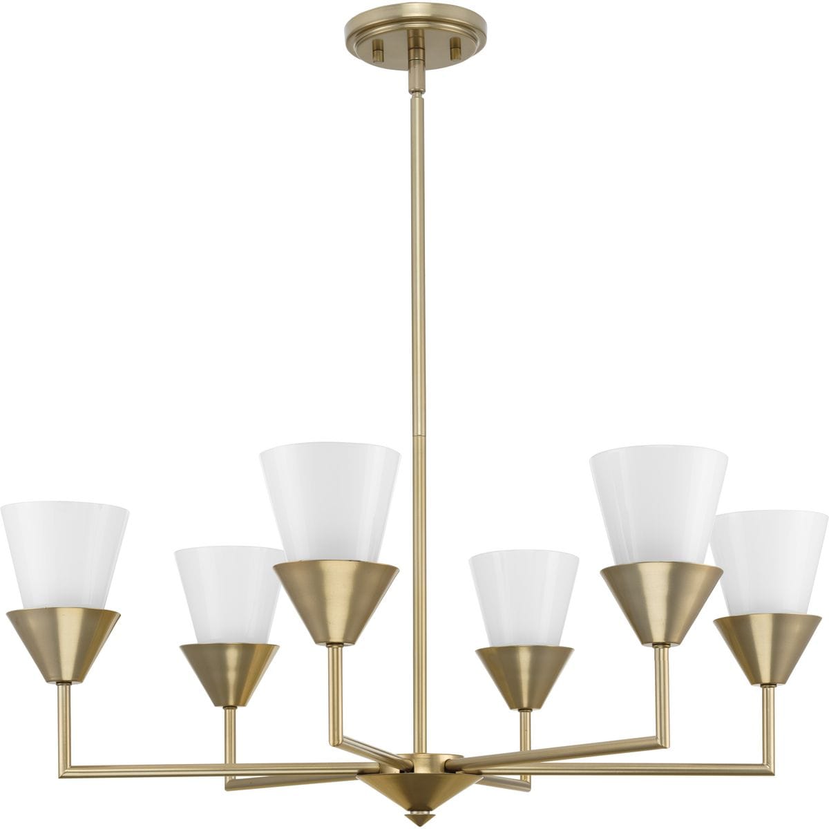 Progress Lighting P400372-205 Pinellas 6 -Light Gold Modern/contemporary For Use in Bedrooms, Dining Rooms, Foyers, Kitchens, Living Rooms Chandelier