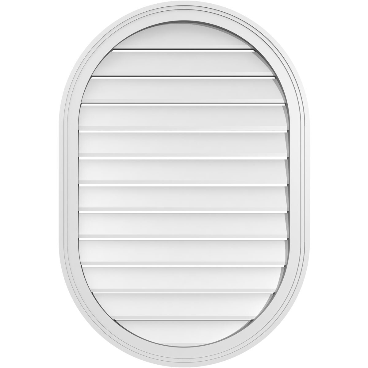 Ekena Millwork GVPVR26X3802SF 26-Inches x 38-Inches Off-white Oval PVC Gable Louver Vent