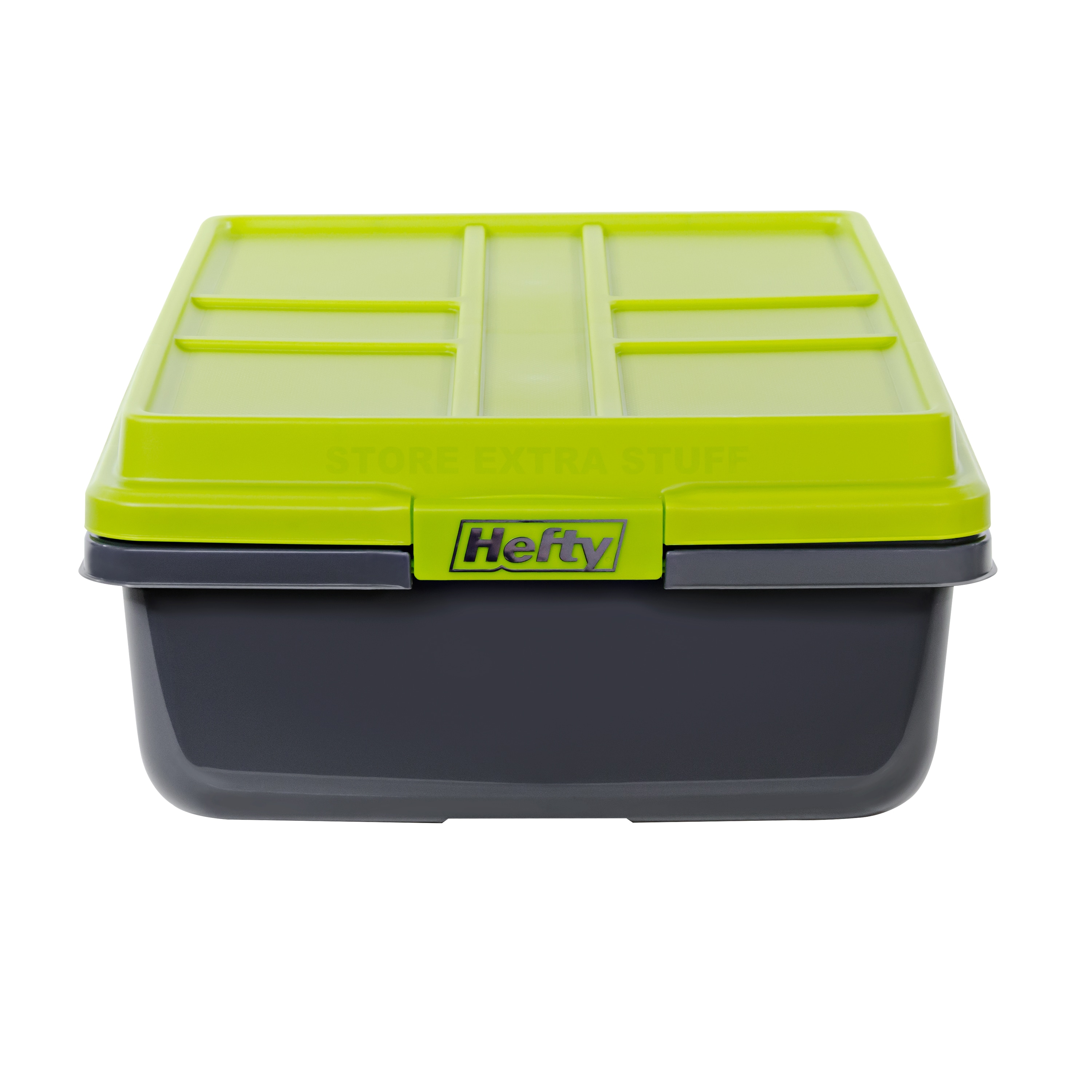 Hefty Hi-Rise Large 10-Gallons (40-Quart) Grey/Green Weatherproof Tote with  Latching Lid in the Plastic Storage Containers department at