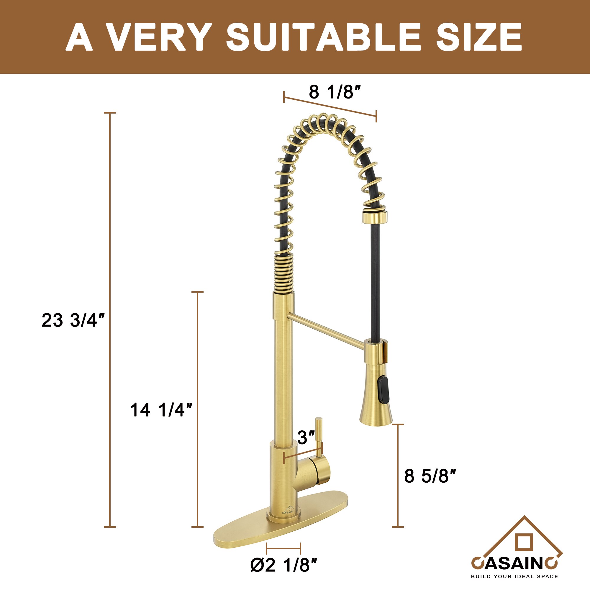 CASAINC CA-D0674-BG Kitchen-Faucets - View #6