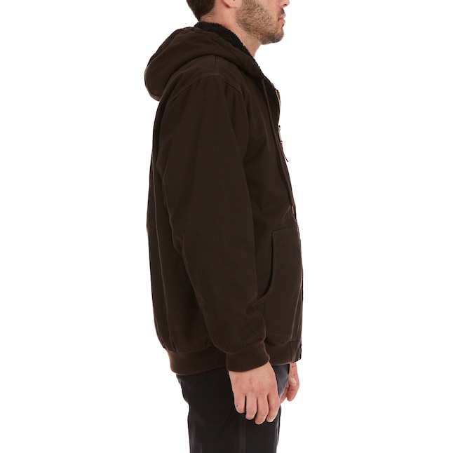 Smith's Workwear Men's Brown Canvas Hooded Work Jacket (2X Large) in ...