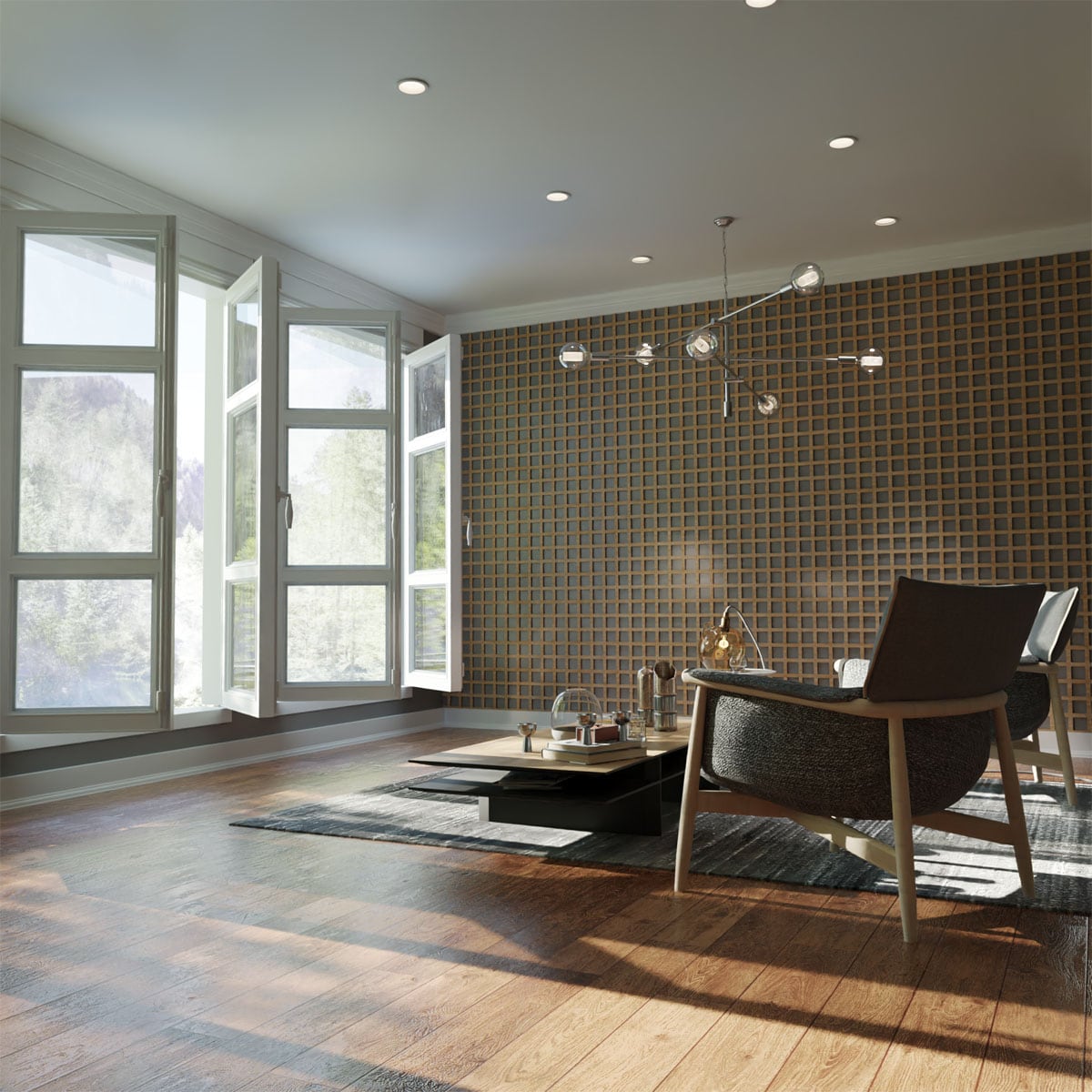 Ekena Millwork WALW16X16X0375MNCRO 15-3/8-in x 15-3/8-in Smooth Paintable/Stainable Wood Fretwork Wall Panel (