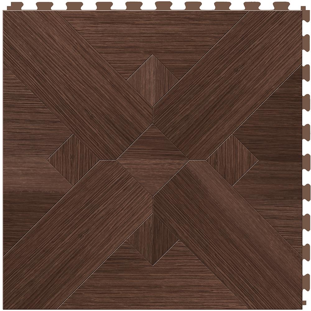 Perfection Floor Tile Bordeaux Walnut/Satin Brown Wood Look 0.05-mil x ...