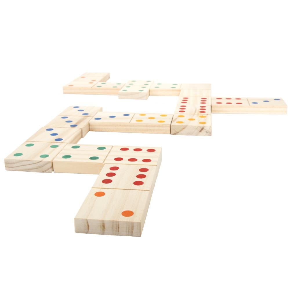 NOVICA Hand Made Rain Tree Wood Double Twelve Domino Set, 'Colorful  Dominoes