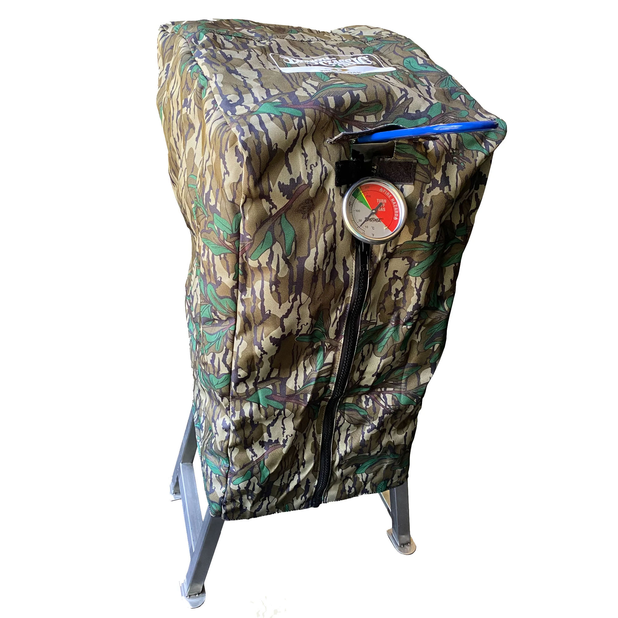 Bayou Classic 320473 Outdoor Custom Fit Camo Weatherproof Zippered Cover for 700-725 2.5 Gallon Freestanding/Tabletop Fryer Mossy Oak