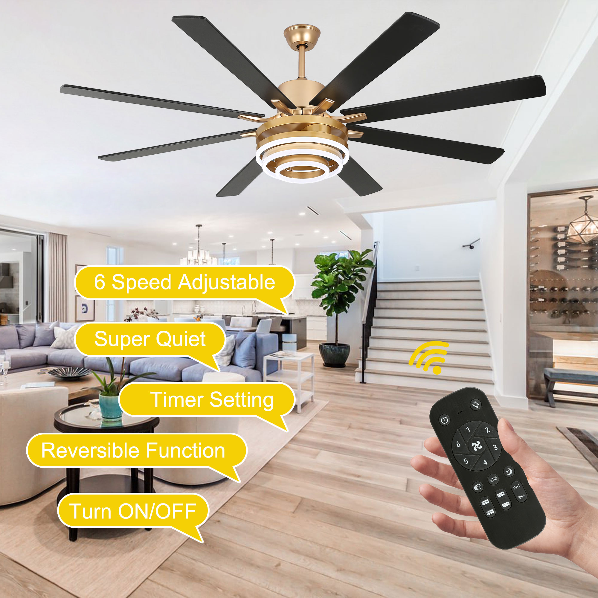 Oaks Decor DC7205OKEL-G Ceiling-Fans - View #17