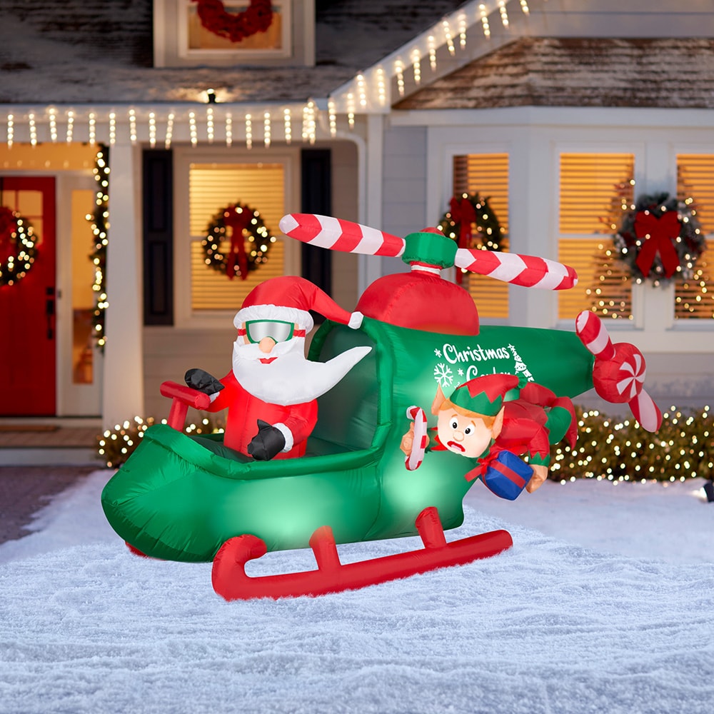 Holiday Living 4.59-ft Animatronic Lighted Santa Christmas Inflatable ...