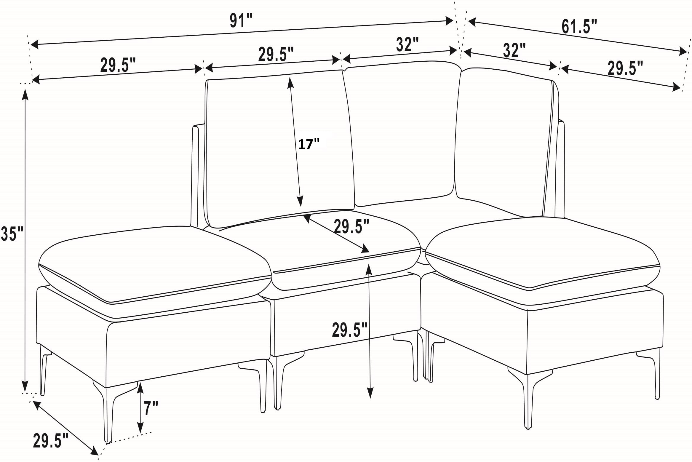 LUXEYARD DS-M-BAC05792 Sofas-Loveseats - View #6