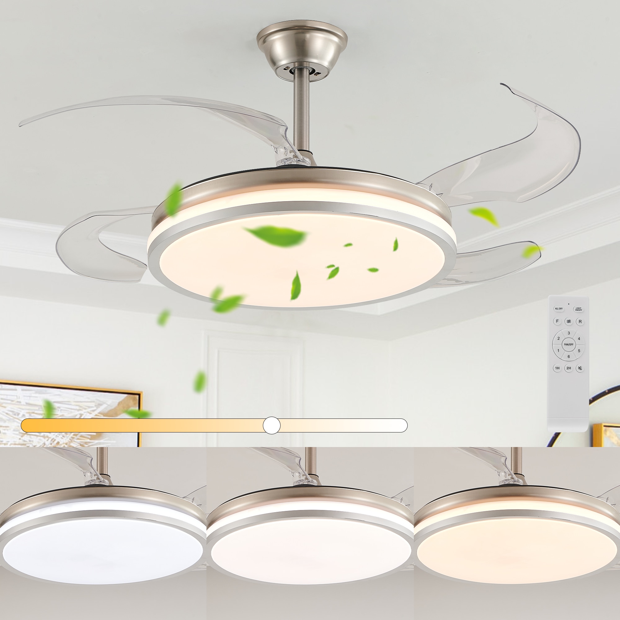 Blisstyle 42-in Black with Modern ABS Blades Ceiling Fan With Light and Remote Control Included 5-Blade