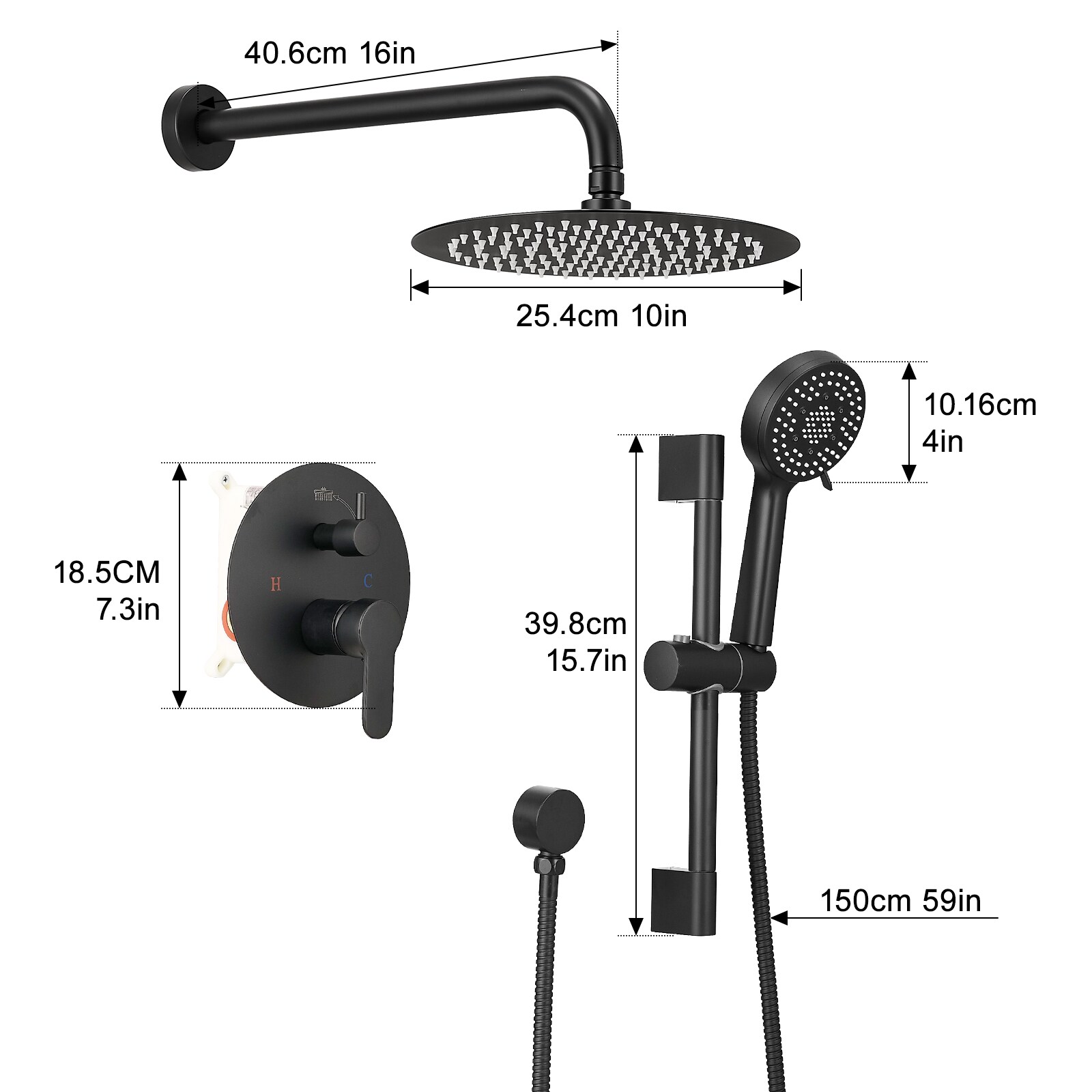 Tatayosi T338759 Showerhead-Bar-Panels - View #2
