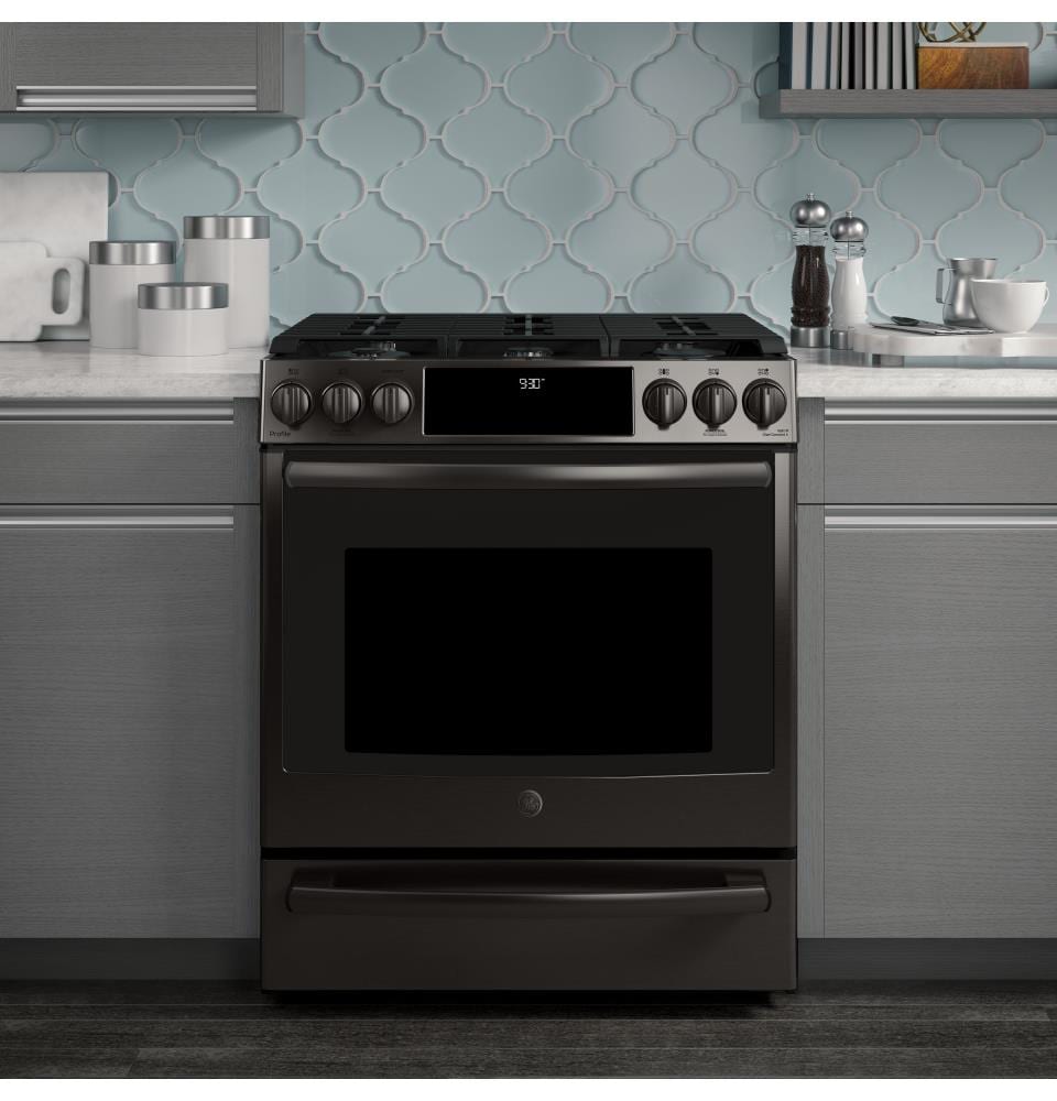 GE Profile 30-in 5 Burners 5.6-cu ft Self-Cleaning Convection Oven ...