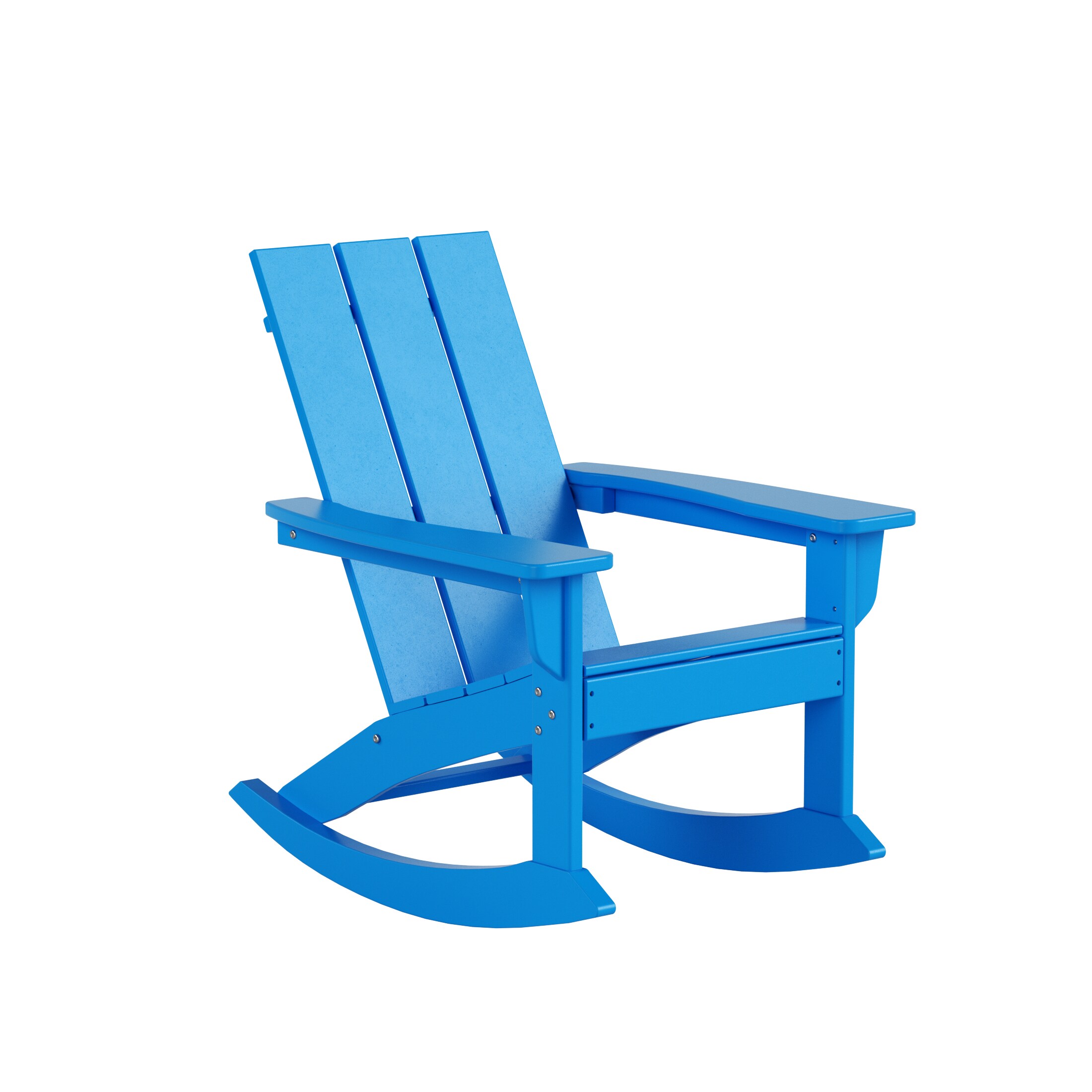 Westin Furniture OP5002-PB Shoreside Pacific Blue HDPE Frame Rocking Chair with Slat Seat