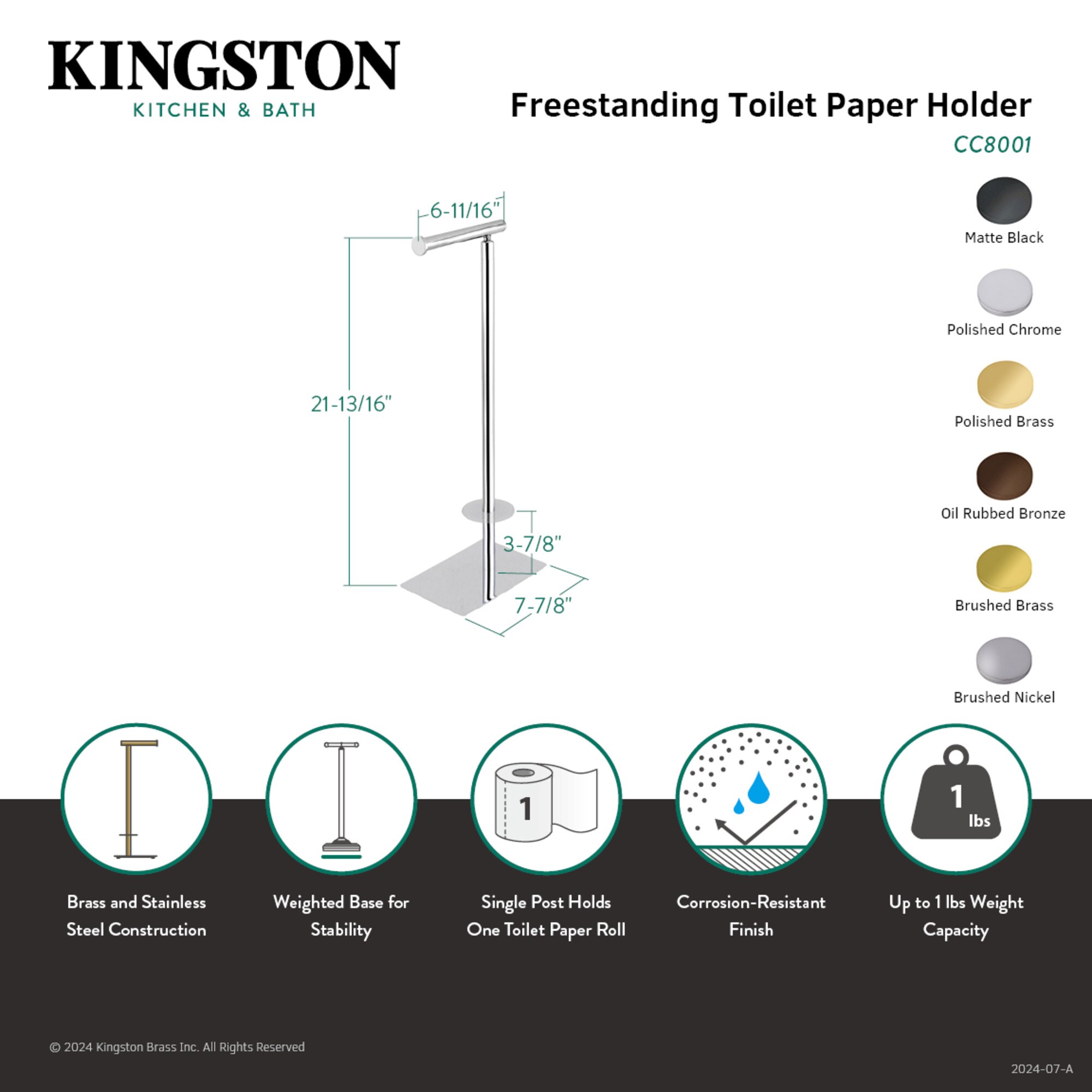 Kingston Brass WLCC8005 d060360 - View #3