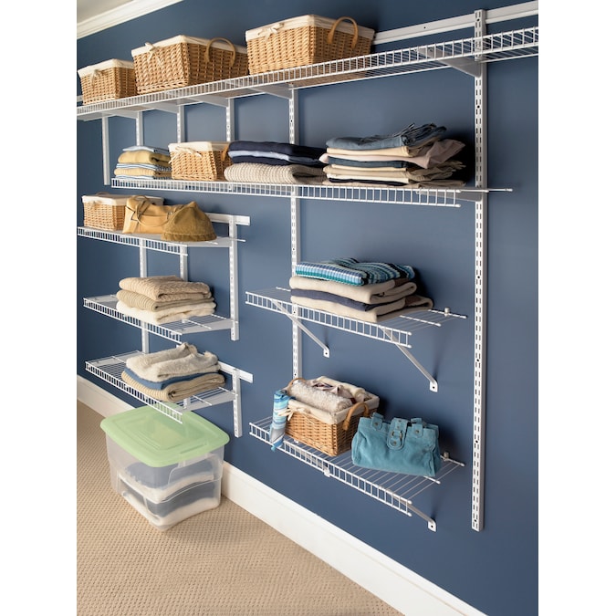 6 Ft X 12 In White Universal Wire Shelf, Install Rubbermaid Fasttrack Wire Shelving