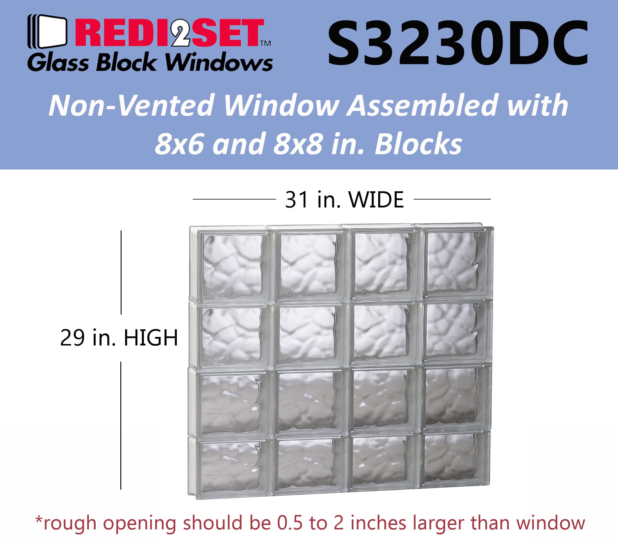 REDI2SET S3230DC Glass-Block-Windows - View #2